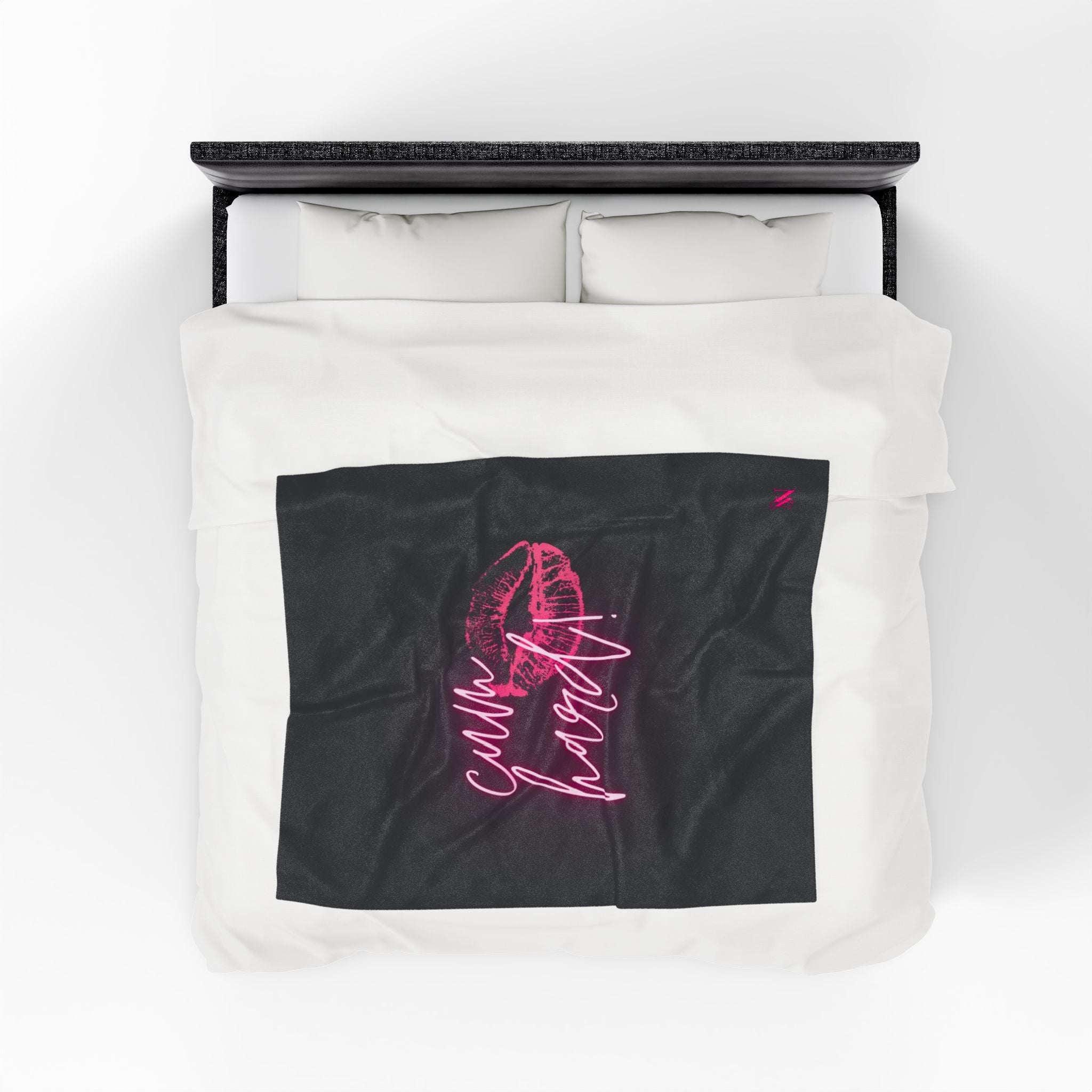 Cum Hard! Kiss Mark | Mix & Match Velveteen Fun-Flirty Lovers’ Blankets