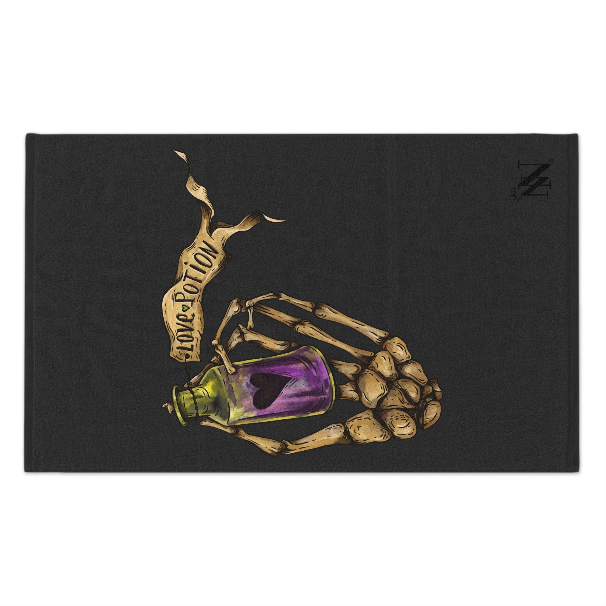 Death’s Love Potion Dark Grey | Mix & Match Soft Fun-Flirty Lovers’ Towels