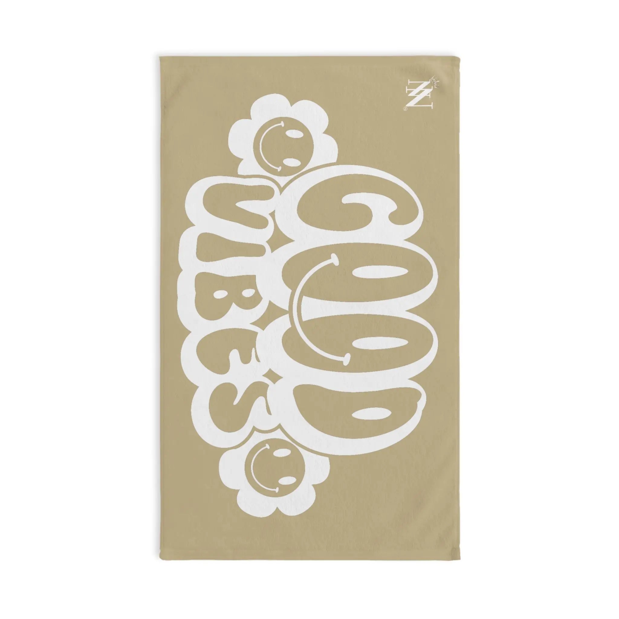 Smiley Happy Face Good Vibes Gold Cum Towel