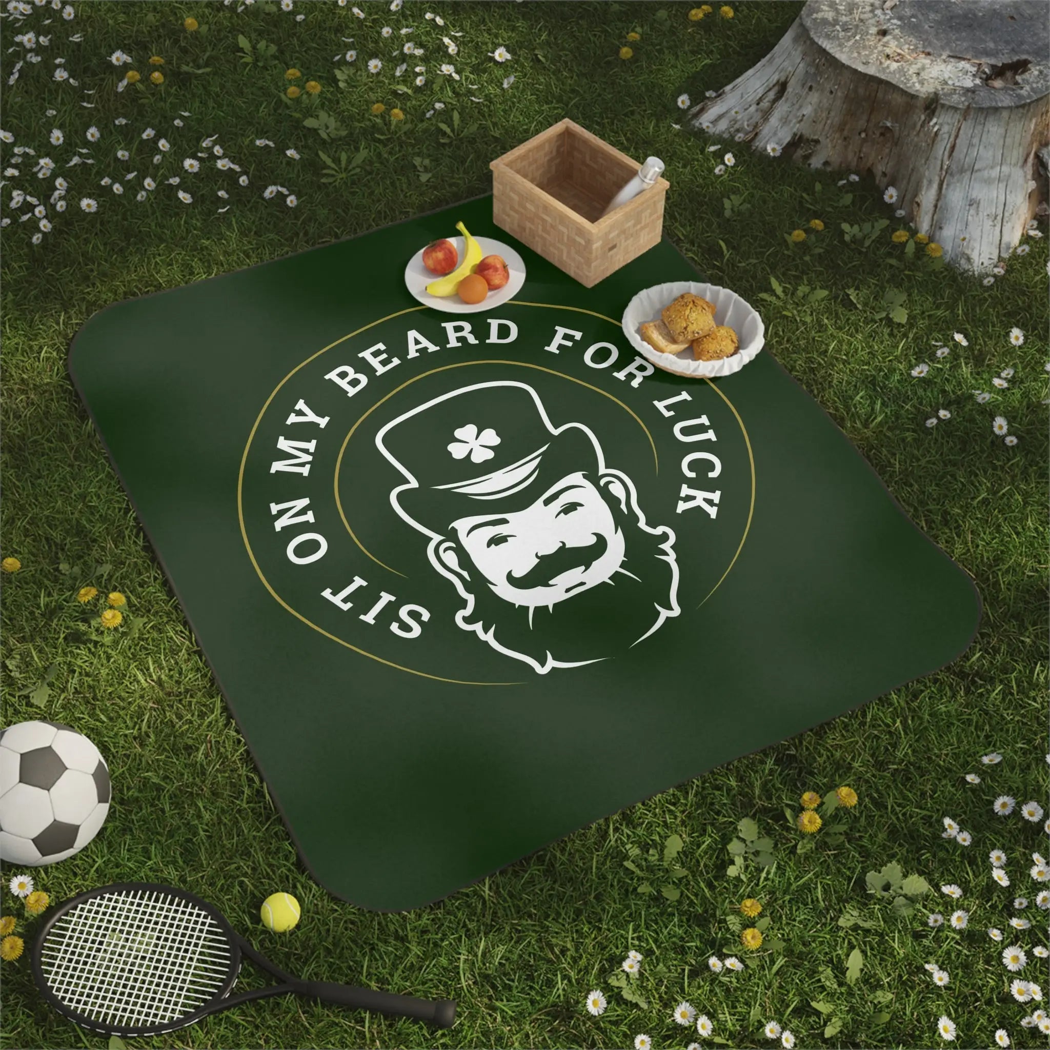 Sit on My Beard for Luck St. Patrick’s Day Storage Friendly Water-Resistant Sex Blanket