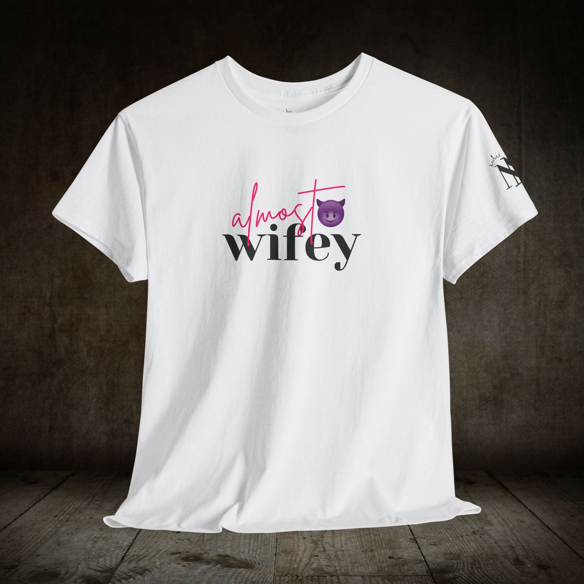 Almost Wifey Bachelorette Emoji | Mix & Match Cotton Unisex Fun-Flirty Lovers’ T-Shirts