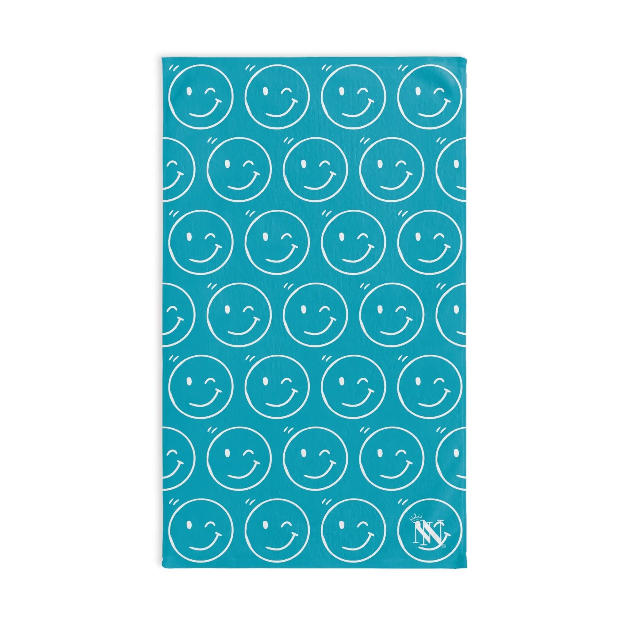 Wink Emoji Pattern Teal | Mix & Match Classic Fun-Flirty Lovers’ Towels