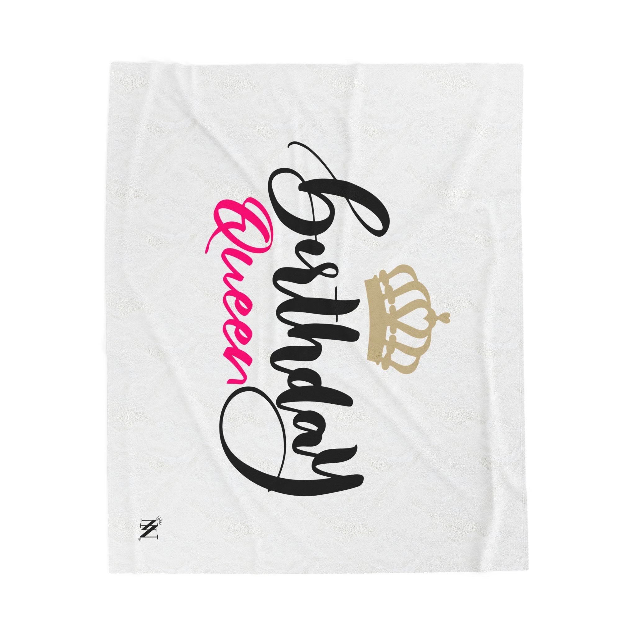 Gold Crown Birthday Queen | Mix & Match Velveteen Fun-Flirty Lovers’ Blankets