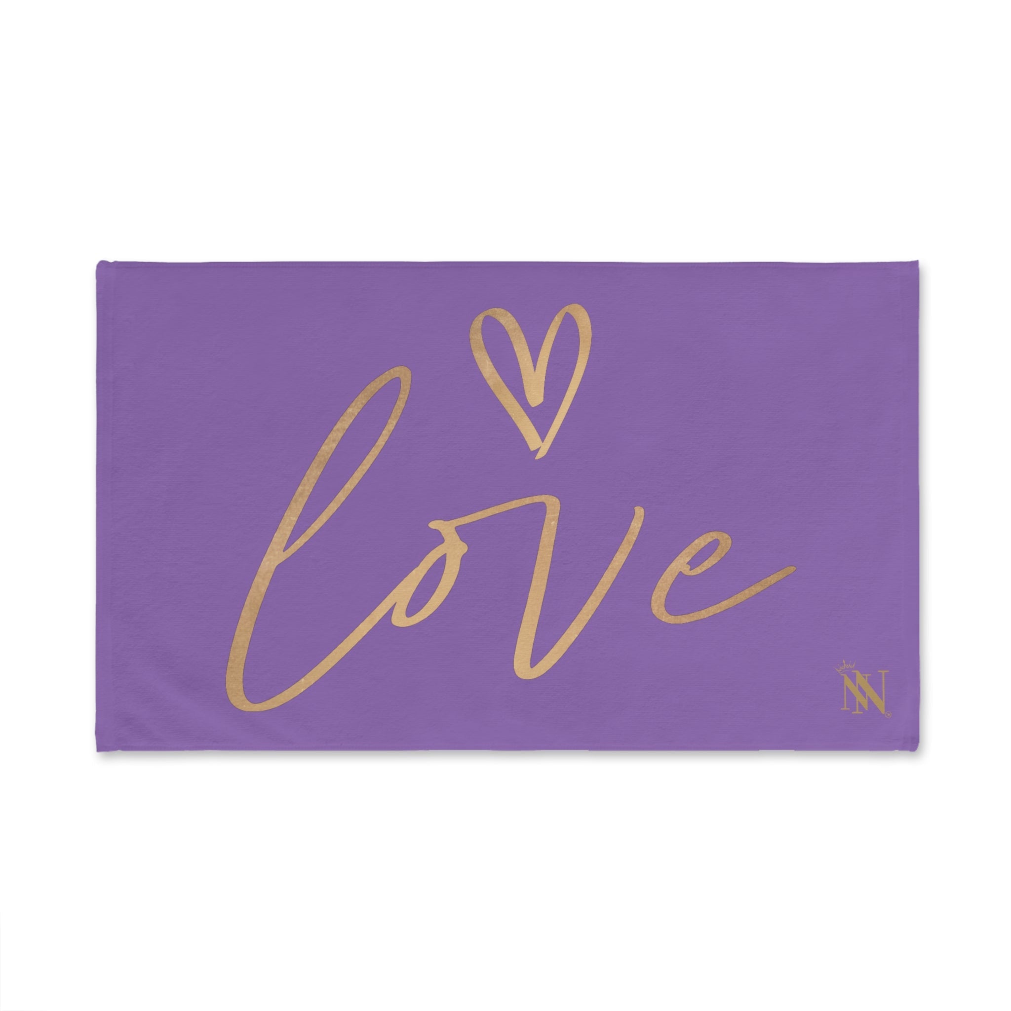 Gold Love Heart Light Purple Cum Towel