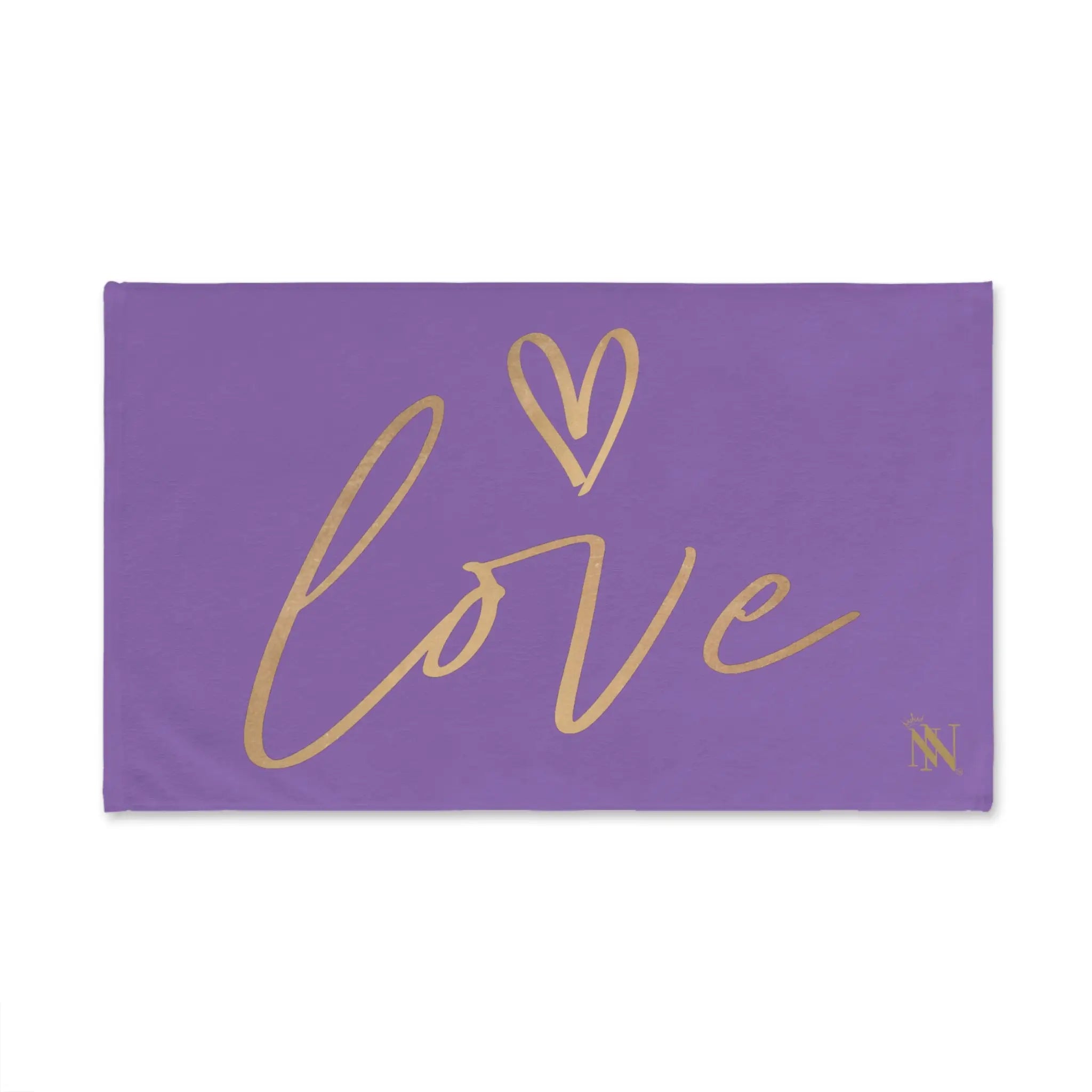 Gold Love Heart Light Purple Cum Towel
