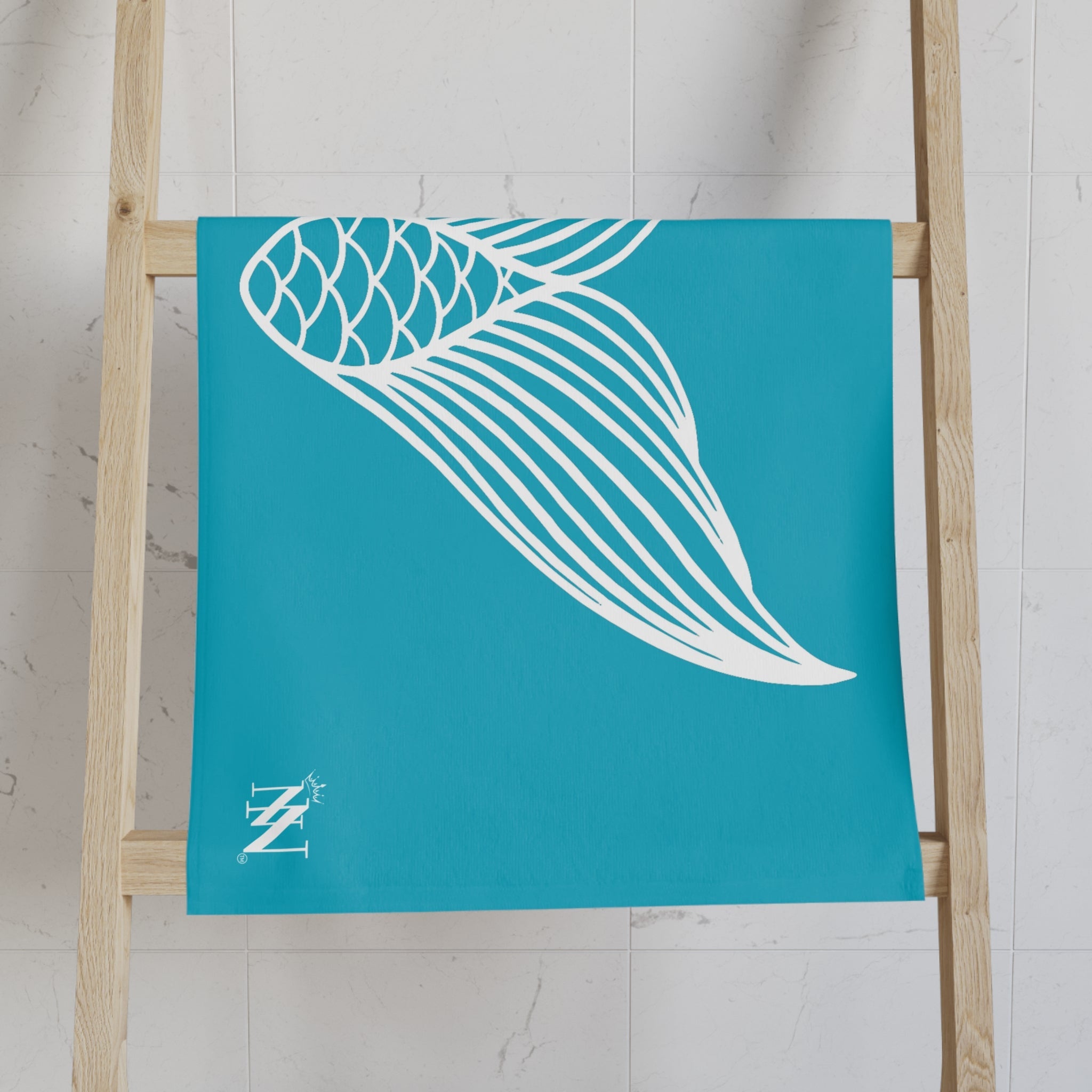 Mermaid Tail Teal Cum Towel