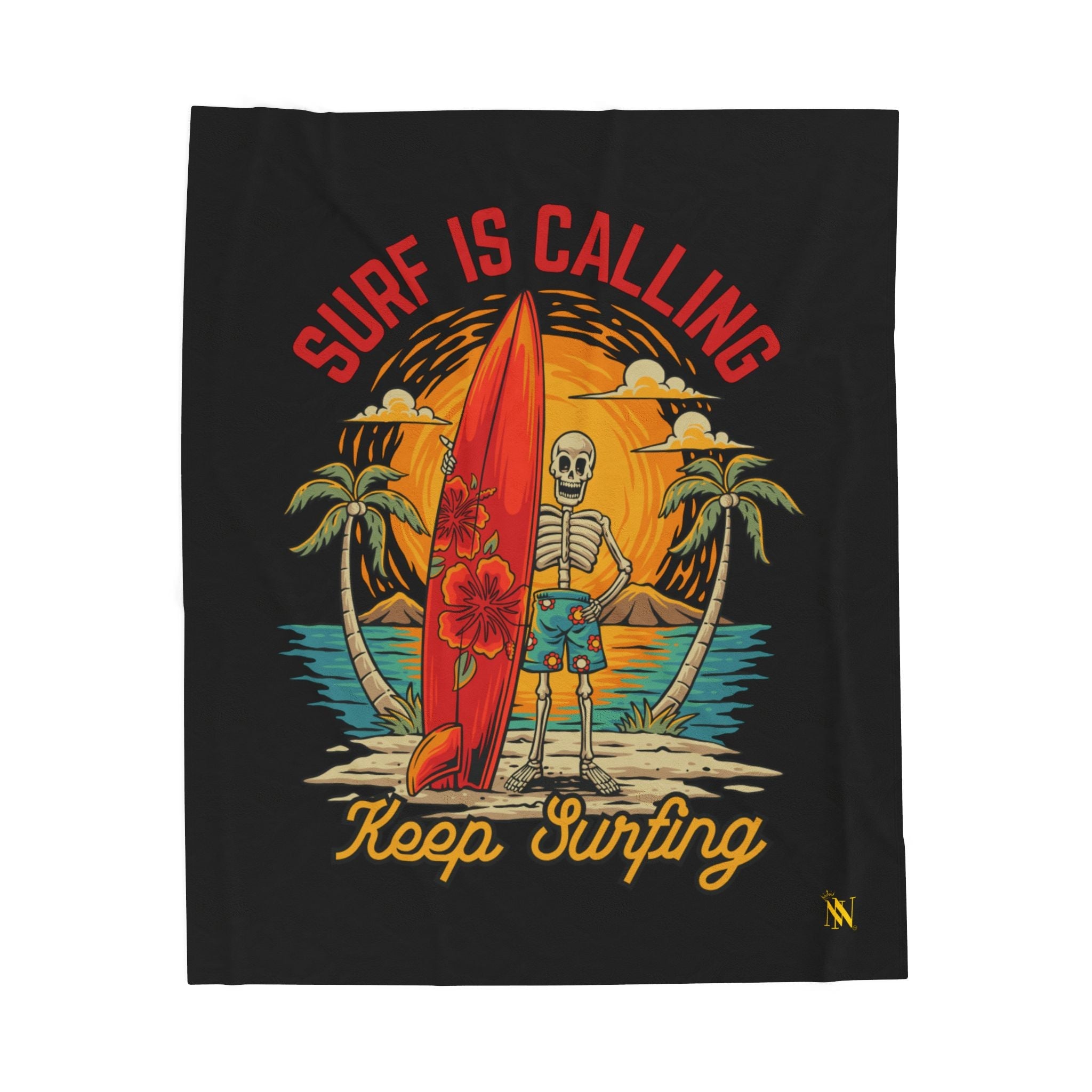 Keep Surfing Skeleton Beach | Mix & Match Soft Fun-Flirty Lovers’ Blankets