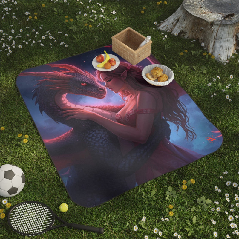 Elf’s Pet Dragon Fantasy | Mix Match Fun-Flirty Lovers’ Water-Resistant Blankets