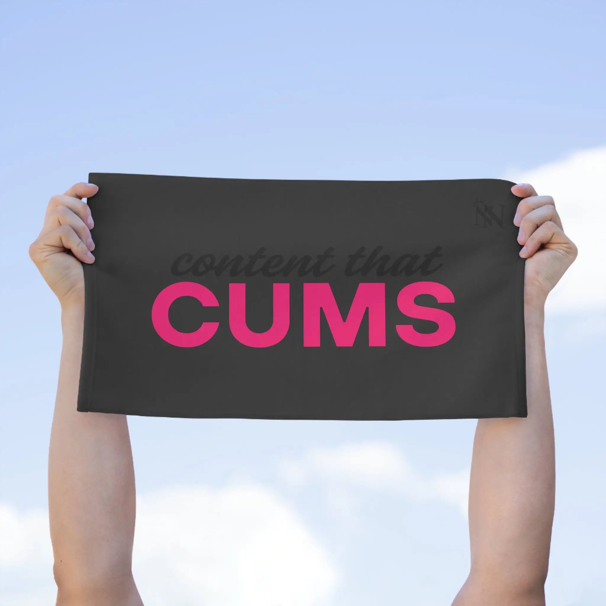 Content that Cums Dark Grey | Mix & Match Soft Fun-Flirty Lovers’ Towels
