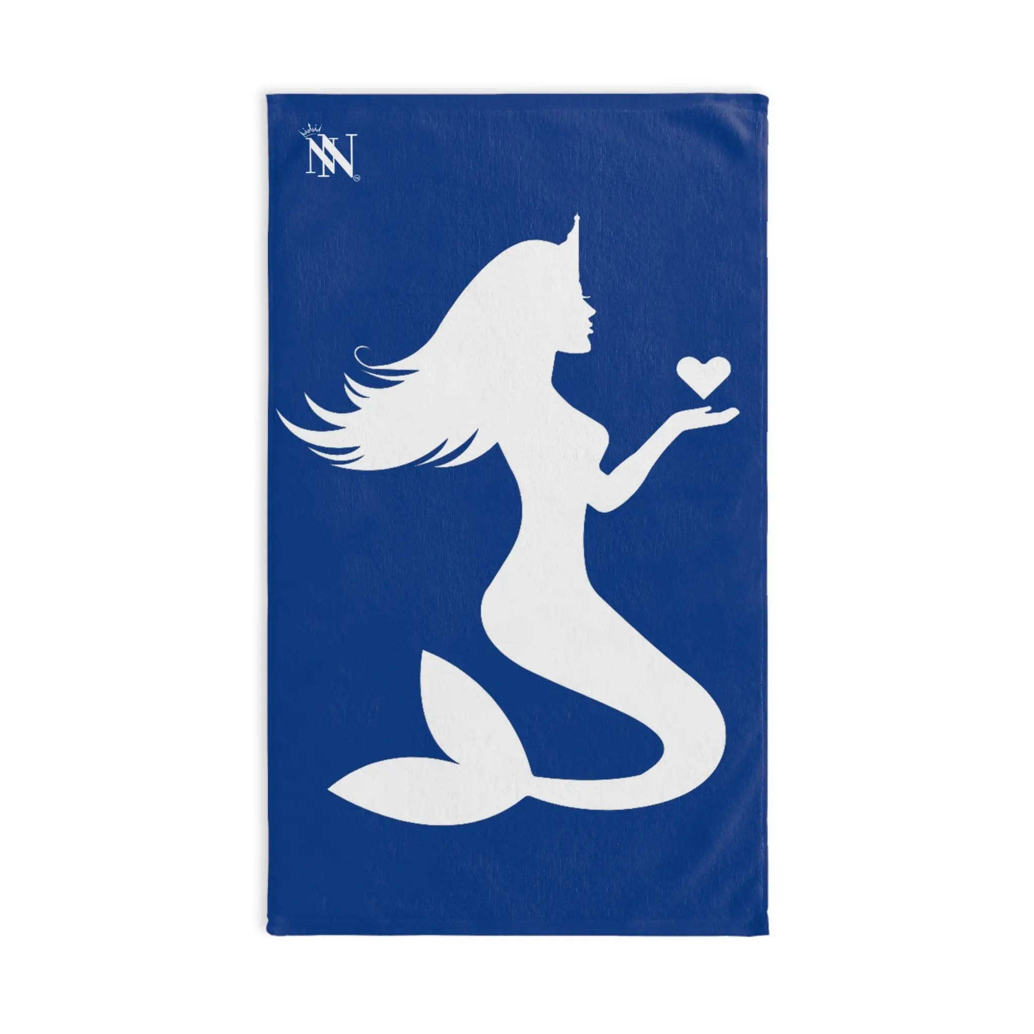 Mermaid Holding Heart Blue Cum Towel