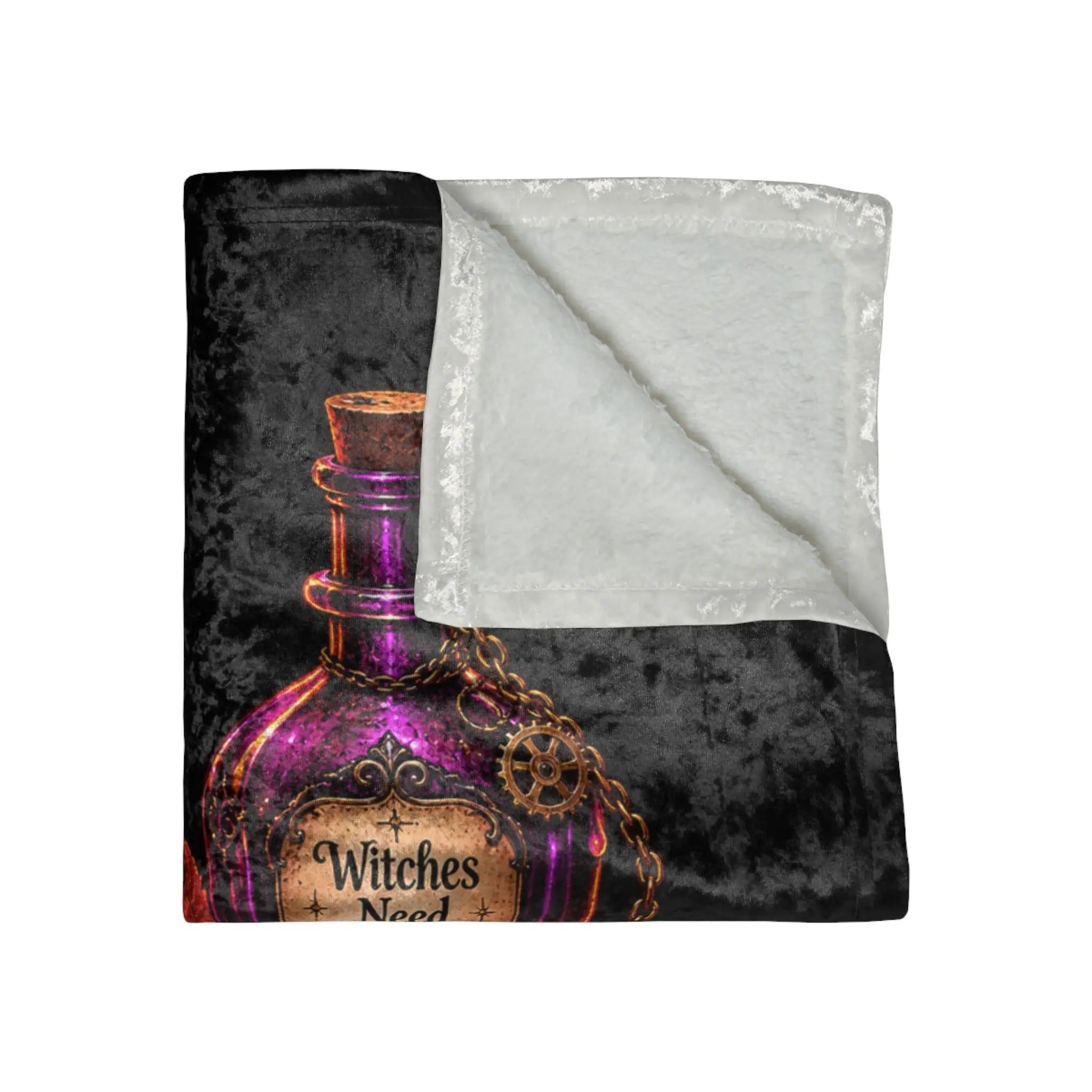 Witches Need Playtime Too | Nectar Napkins Fun-Flirty Lovers’ Crushed Velvet Blankets