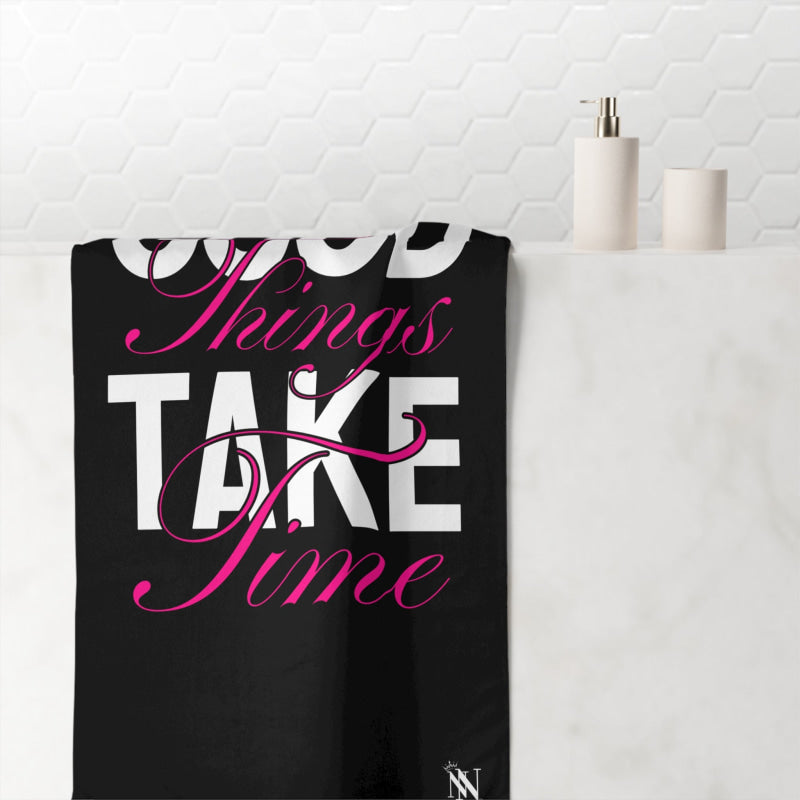 Good Things Take Time | Mix & Match XL Fun-Flirty Lovers’ Towels