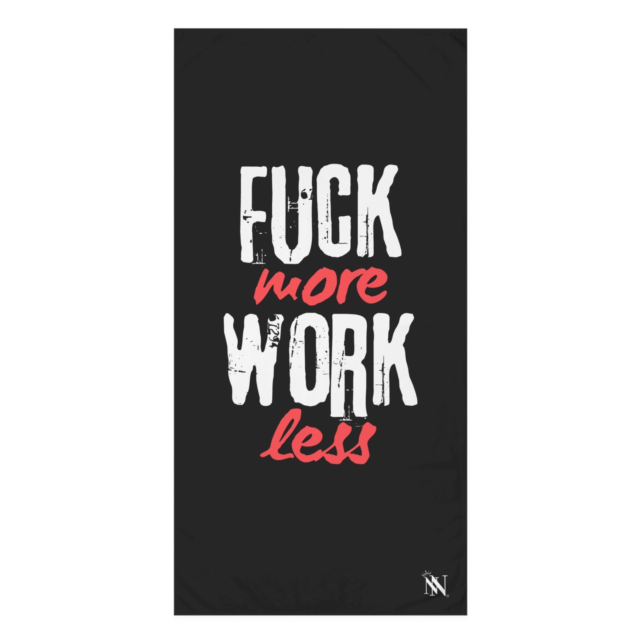 Fuck More Work Less Black | Mix & Match XL Fun-Flirty Lovers’ Towels