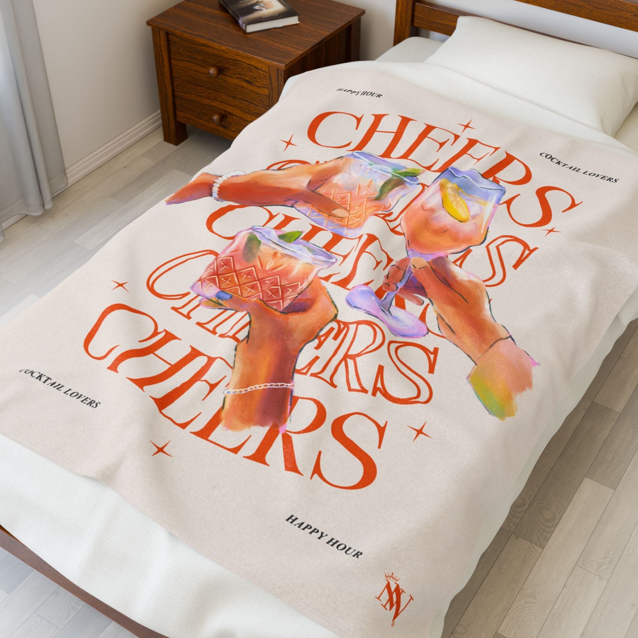 Cheers Cocktail Lovers’ | Mix & Match Soft Fun-Flirty Lovers’ Blankets