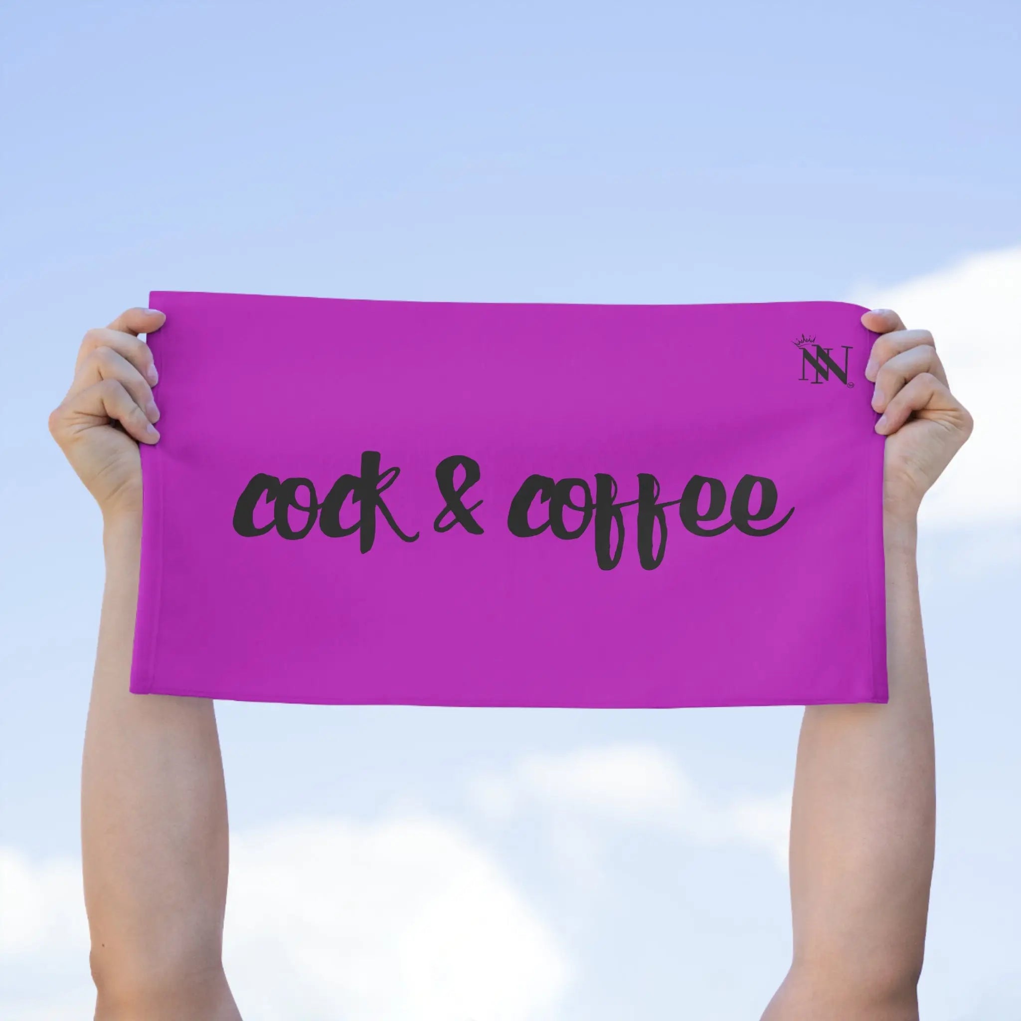 Cock & Coffee Bright Purple | Mix & Match Soft Fun-Flirty Lovers’ Towels