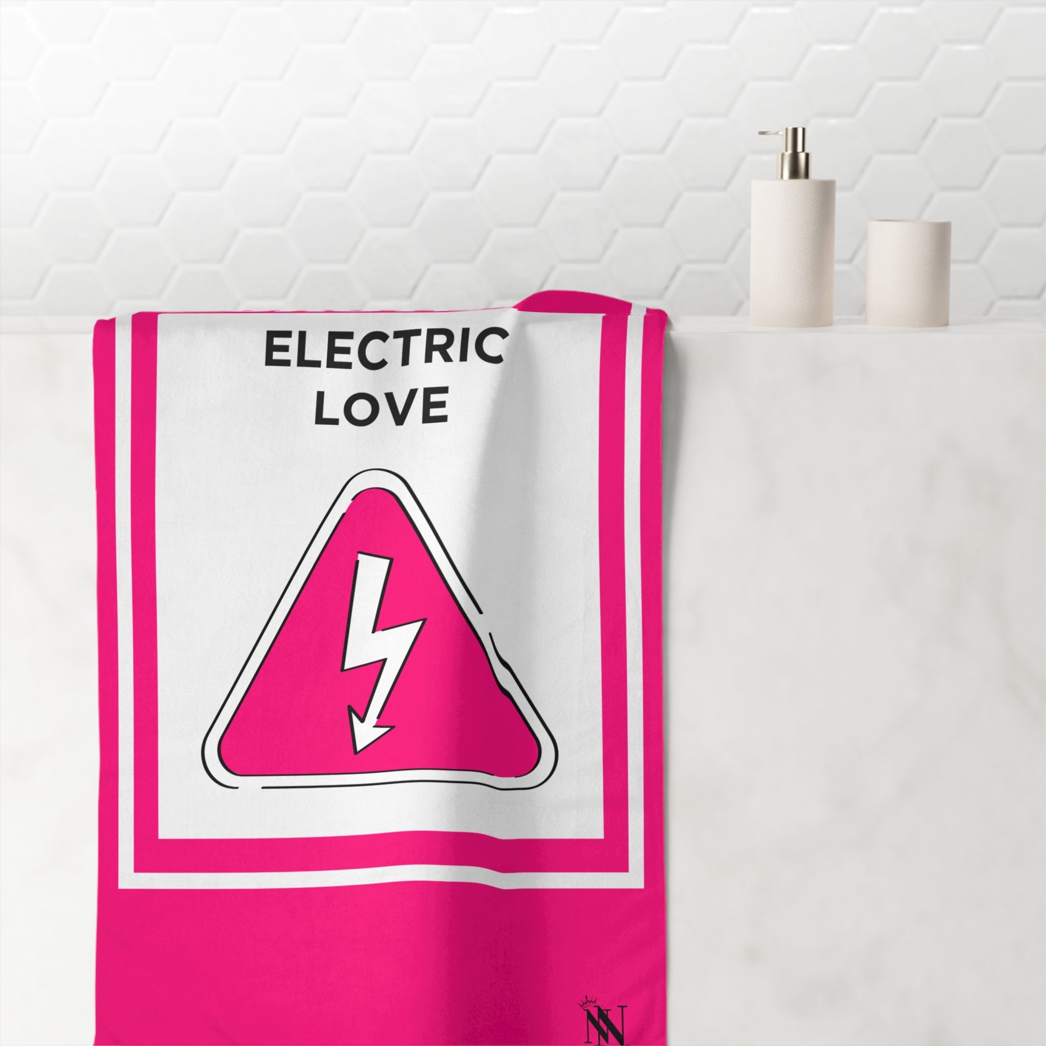 Caution Electric Love Big Ass Sex Towel