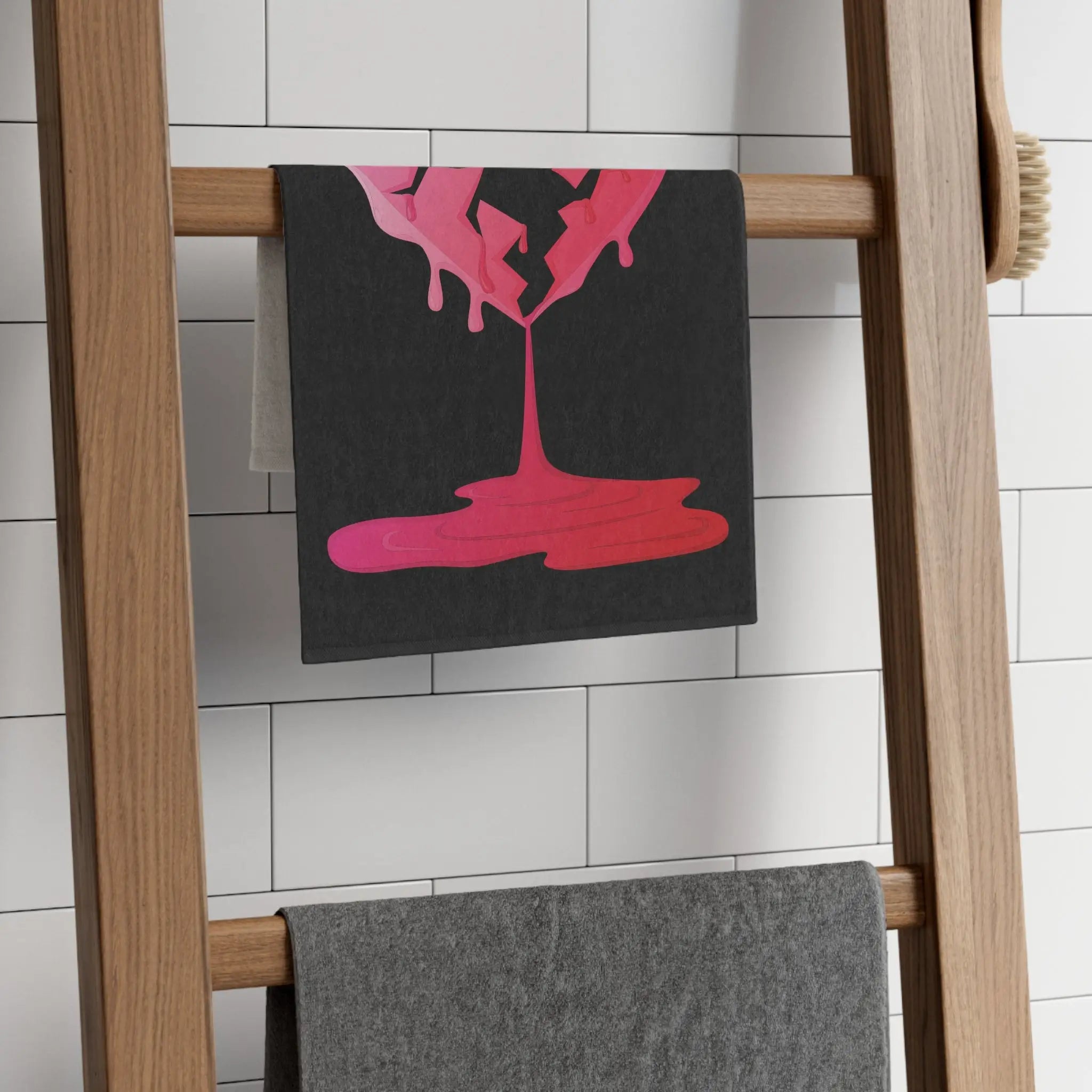 Bleeding Love Black | Mix & Match Soft Fun-Flirty Lovers’ Towels