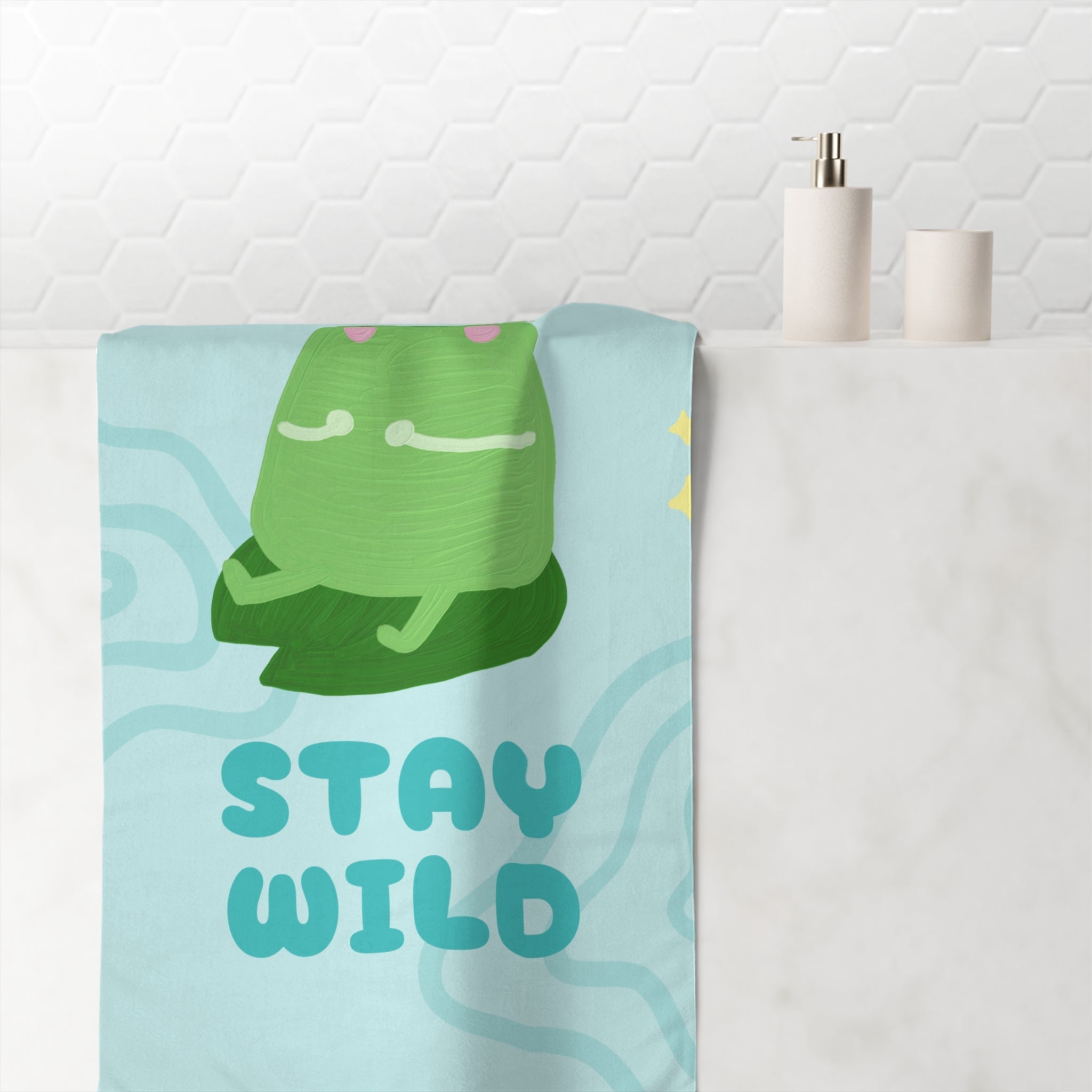 Stay Wild Cute Frog | Mix & Match XL Fun-Flirty Lovers’ Towels