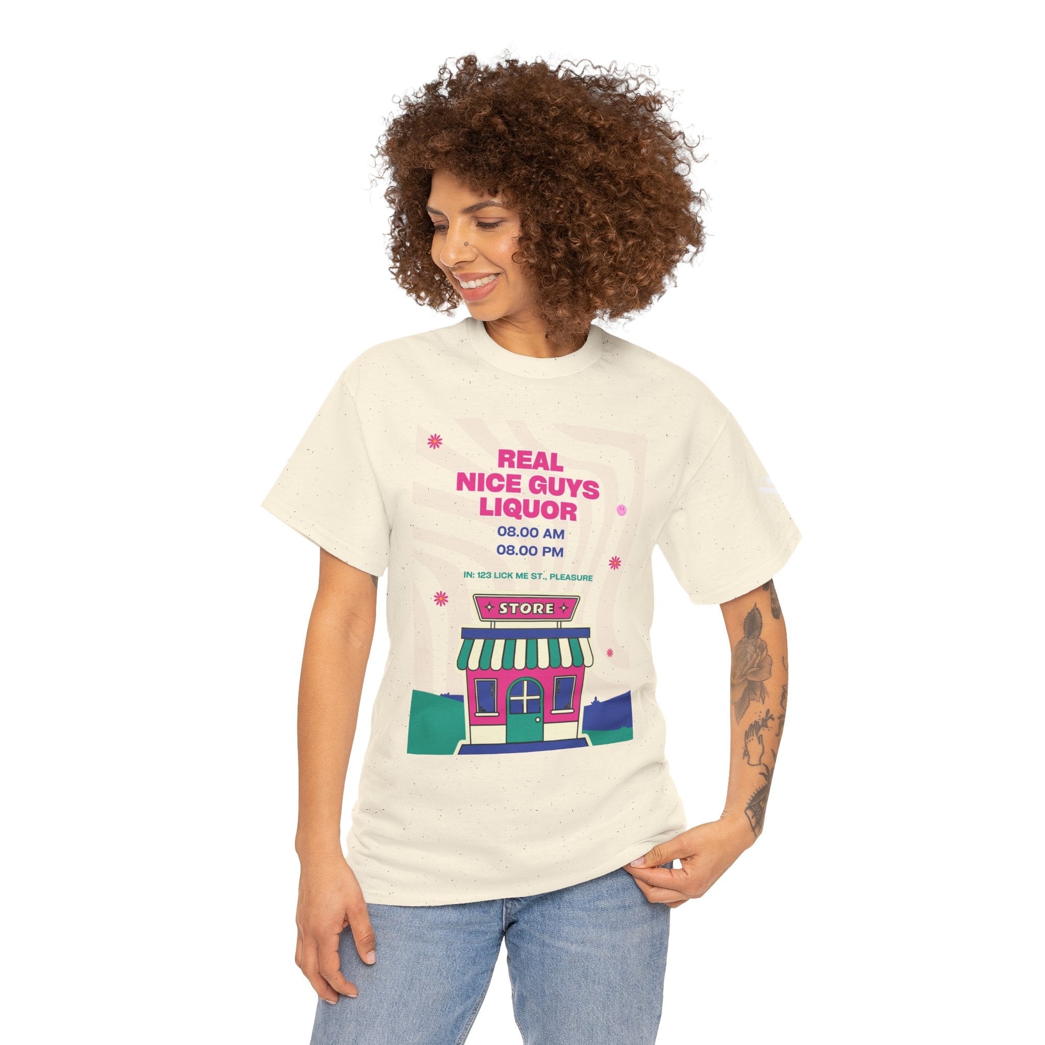 Real Guys Nice Liquor Store | Mix & Match 100% Cotton Unisex Fun-Flirty Lovers’ Tees