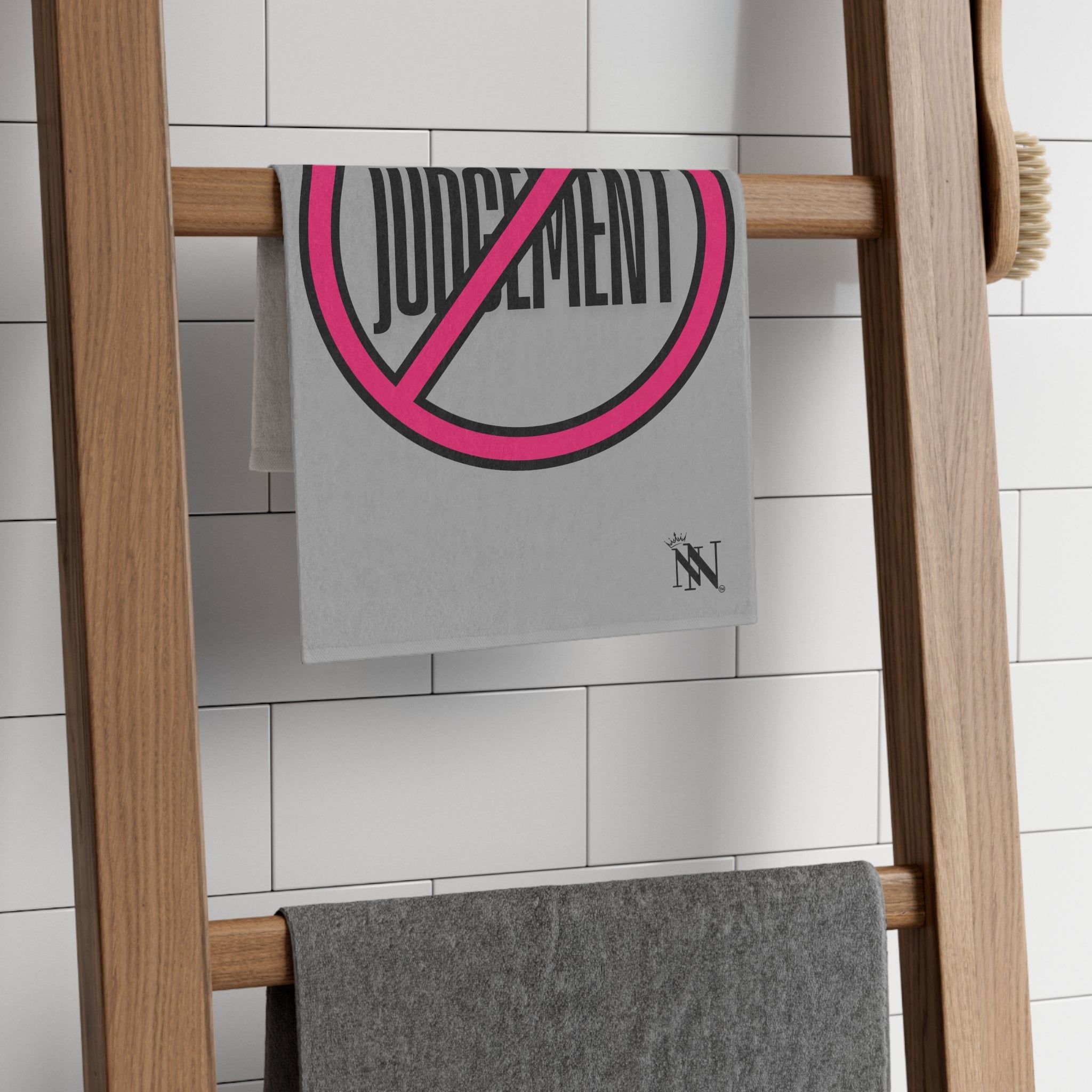 Judgement Free Zone Light Grey | Mix & Match Soft Fun-Flirty Lovers’ Towels
