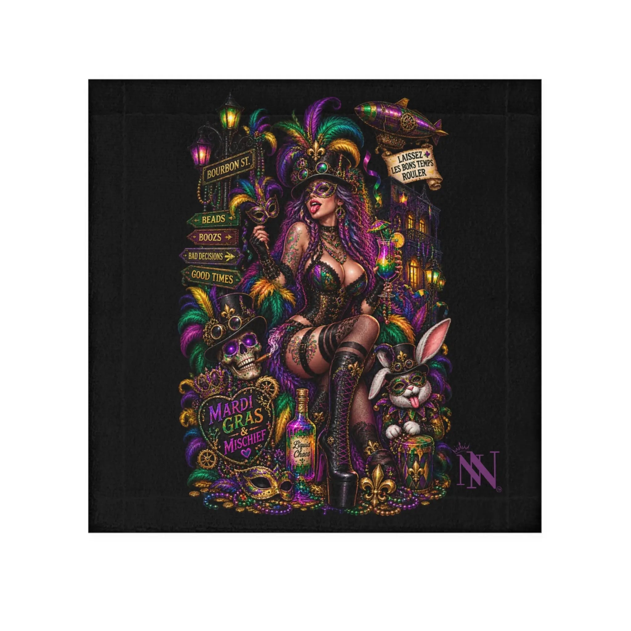 Mardi Gras Wicked Fantasy | Nectar Napkins Lils’ Fun-Flirty Lovers’ Towels