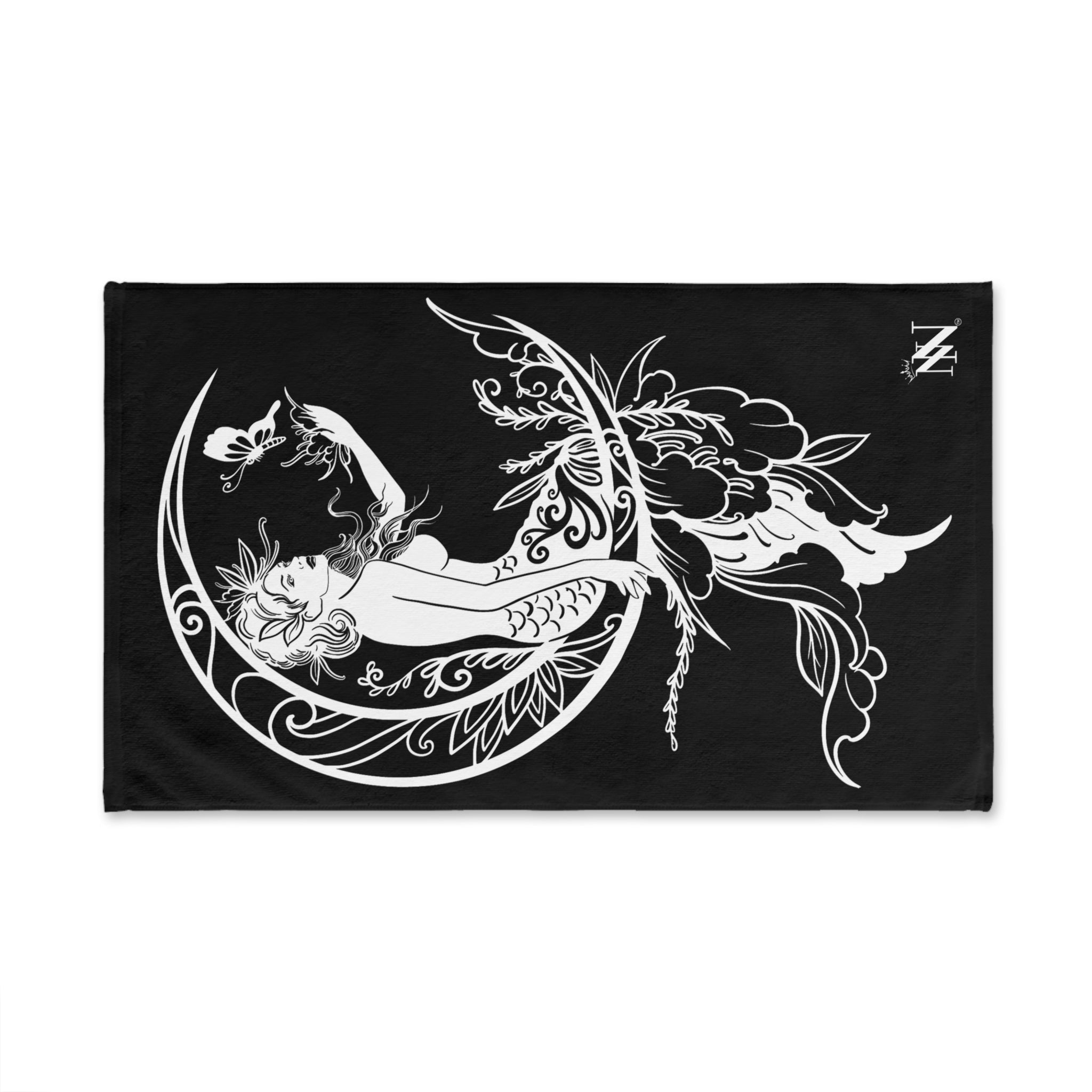 Mermaid On Moon Black Cum Towel