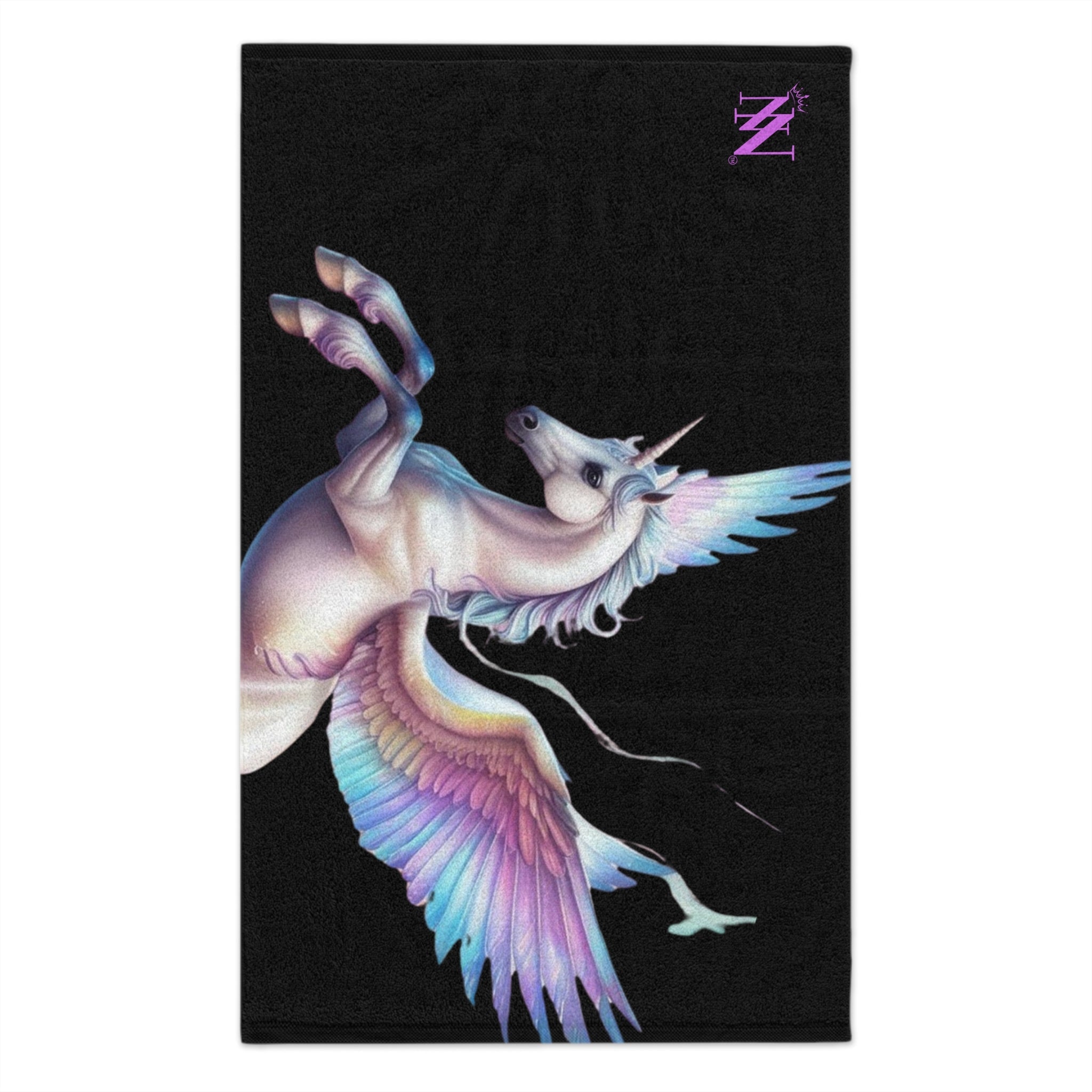 Unicorn with Wings Black | Mix & Match Soft Fun-Flirty Lovers’ Towels