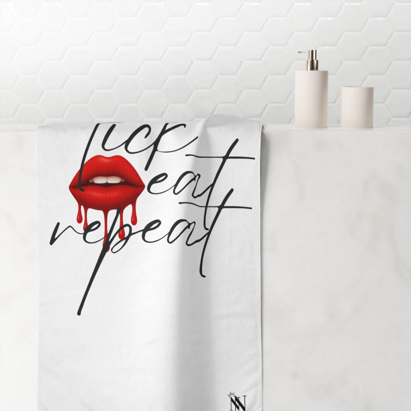 Lick Eat Repeat | Mix & Match XL Fun-Flirty Lovers’ Towels