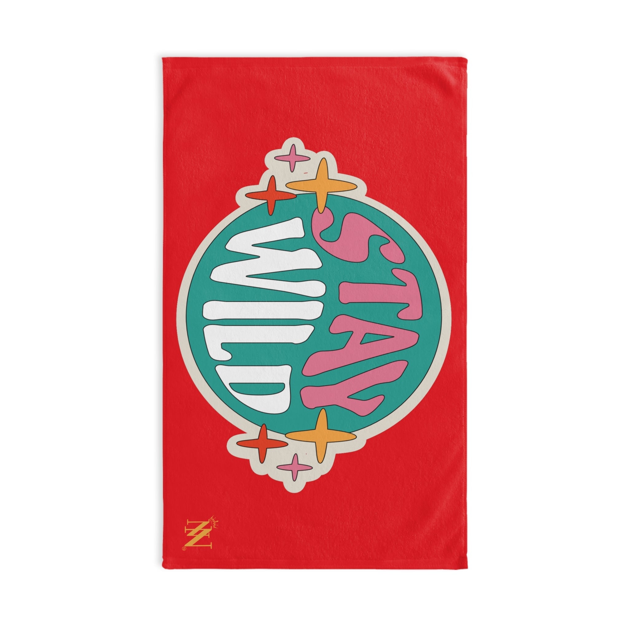Stay Wild Retro Sticker Bright Red Cum Towel