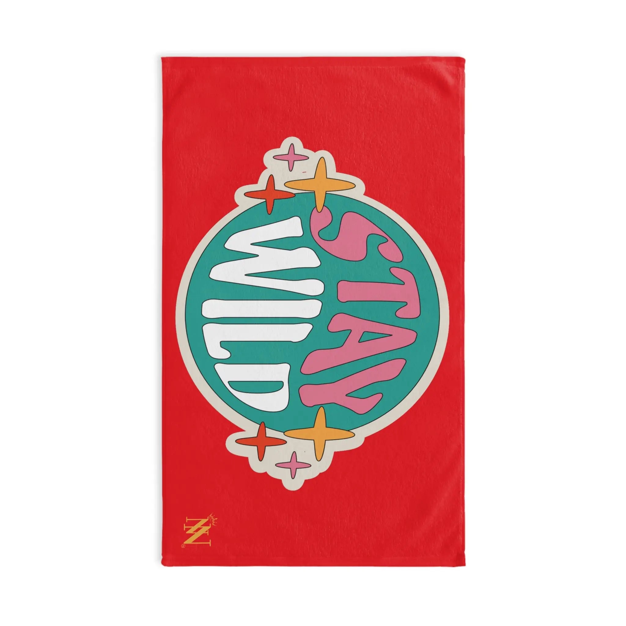 Stay Wild Retro Sticker Bright Red Cum Towel