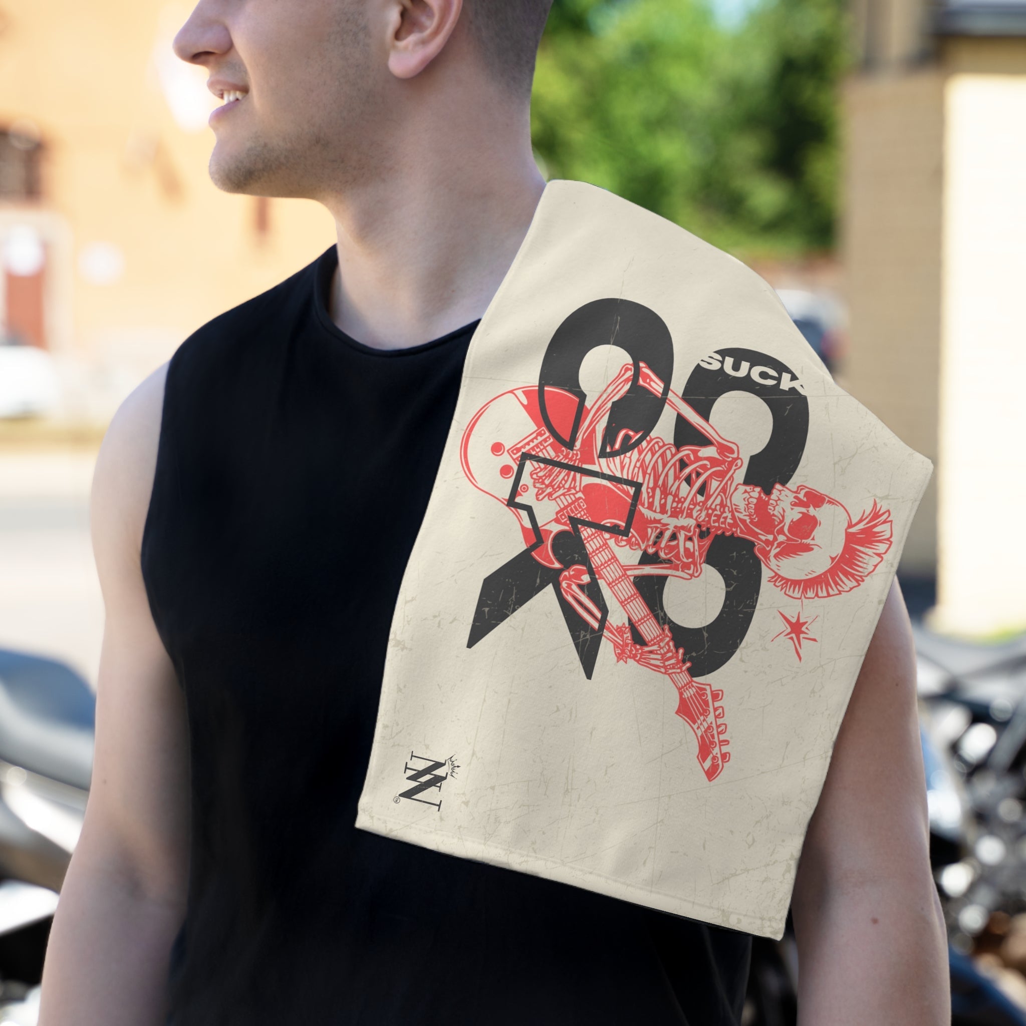 Suck Cock Skull Rocker Sex Towel