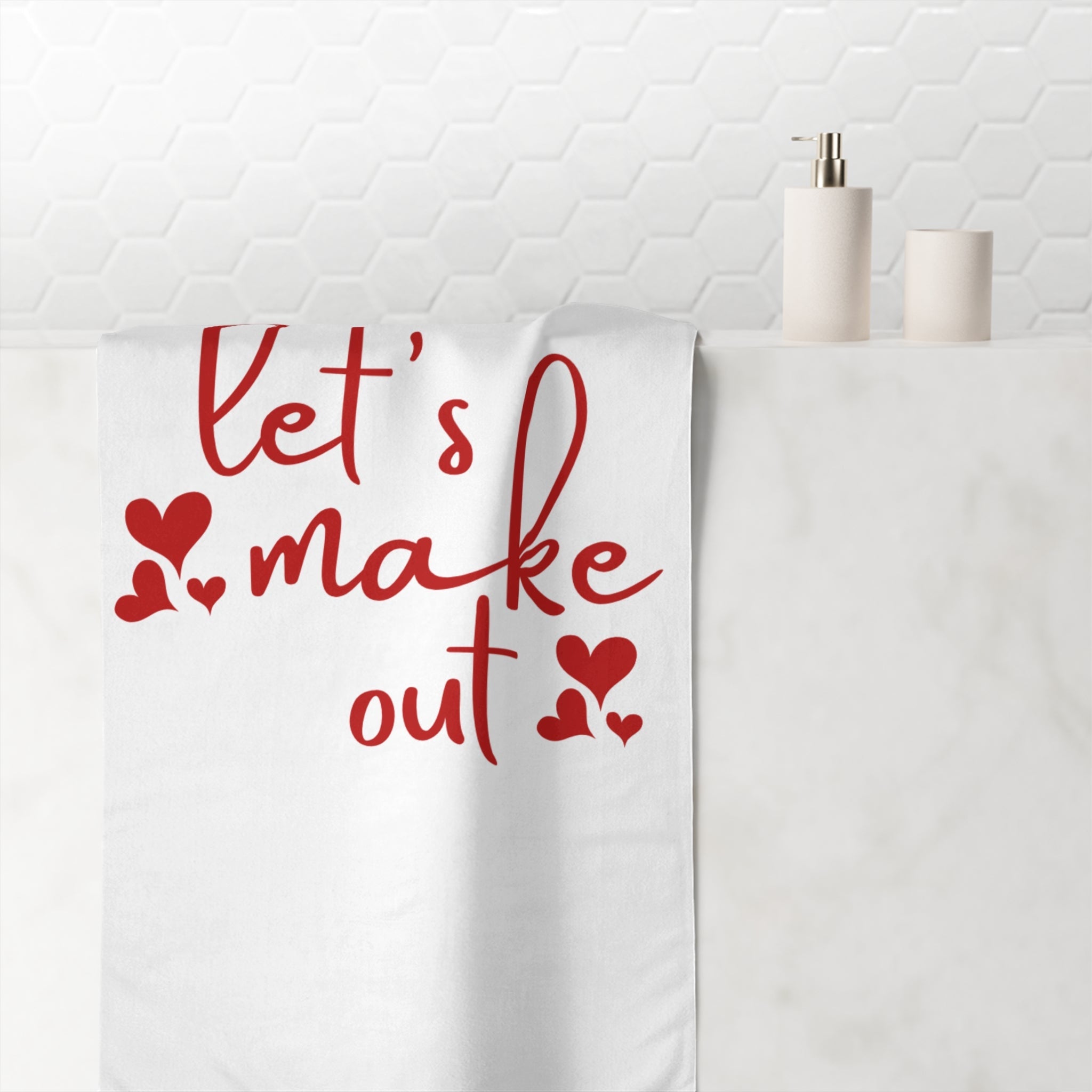 Let’s Make Out Hearts Anal Towel