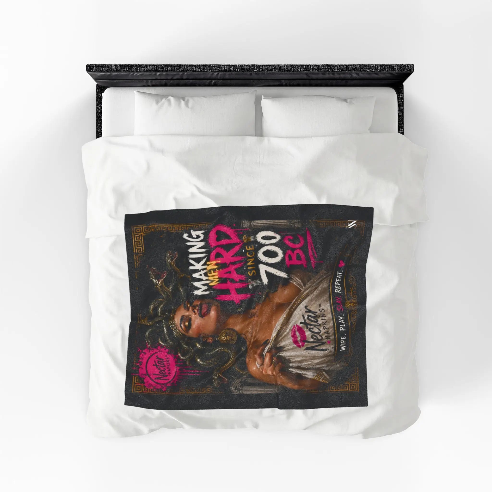 Medusa Making Men Hard | Nectar Napkins Fun-Flirty Lovers’ Blankets