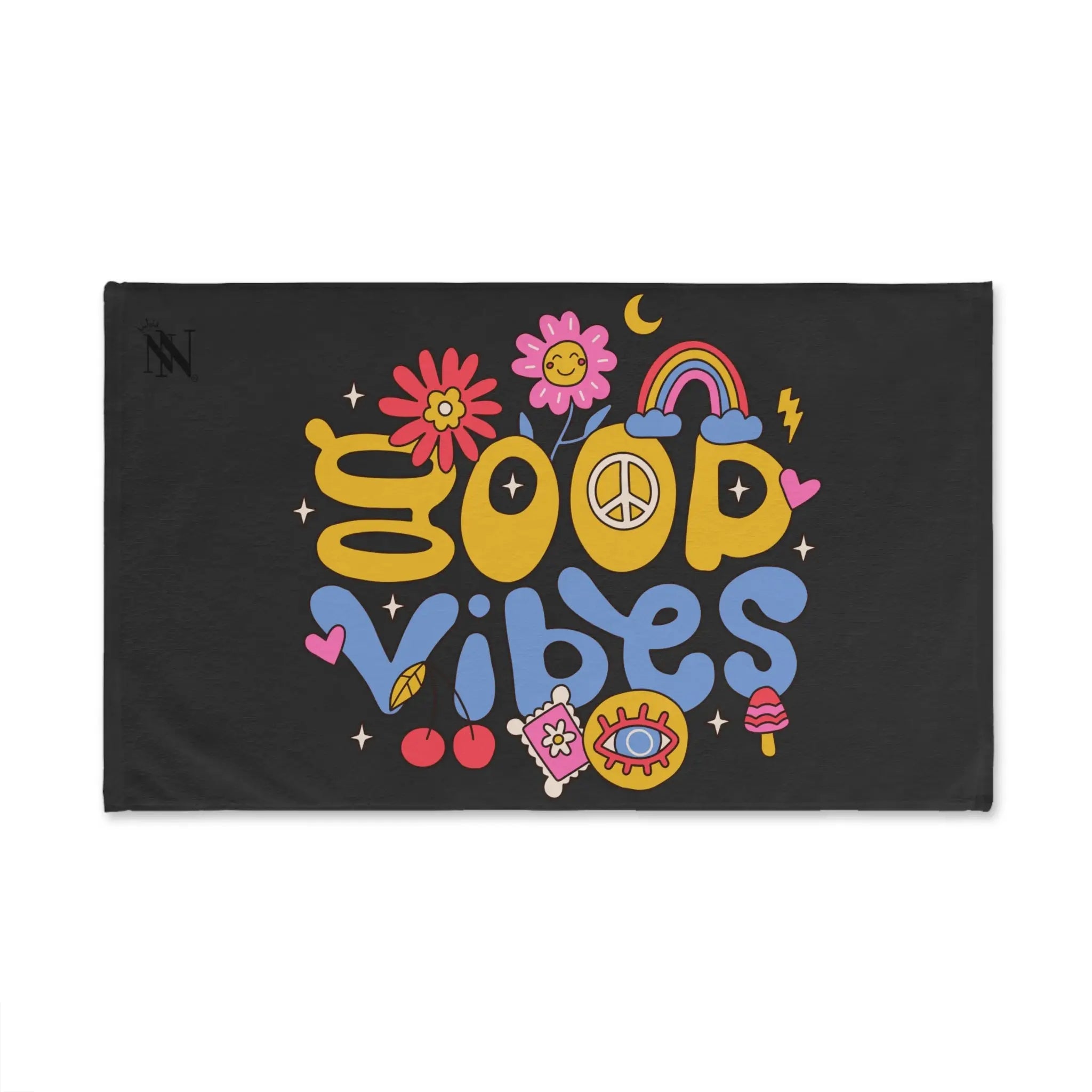 Good Vibes Hippie Flower Dark Grey Cum Towel