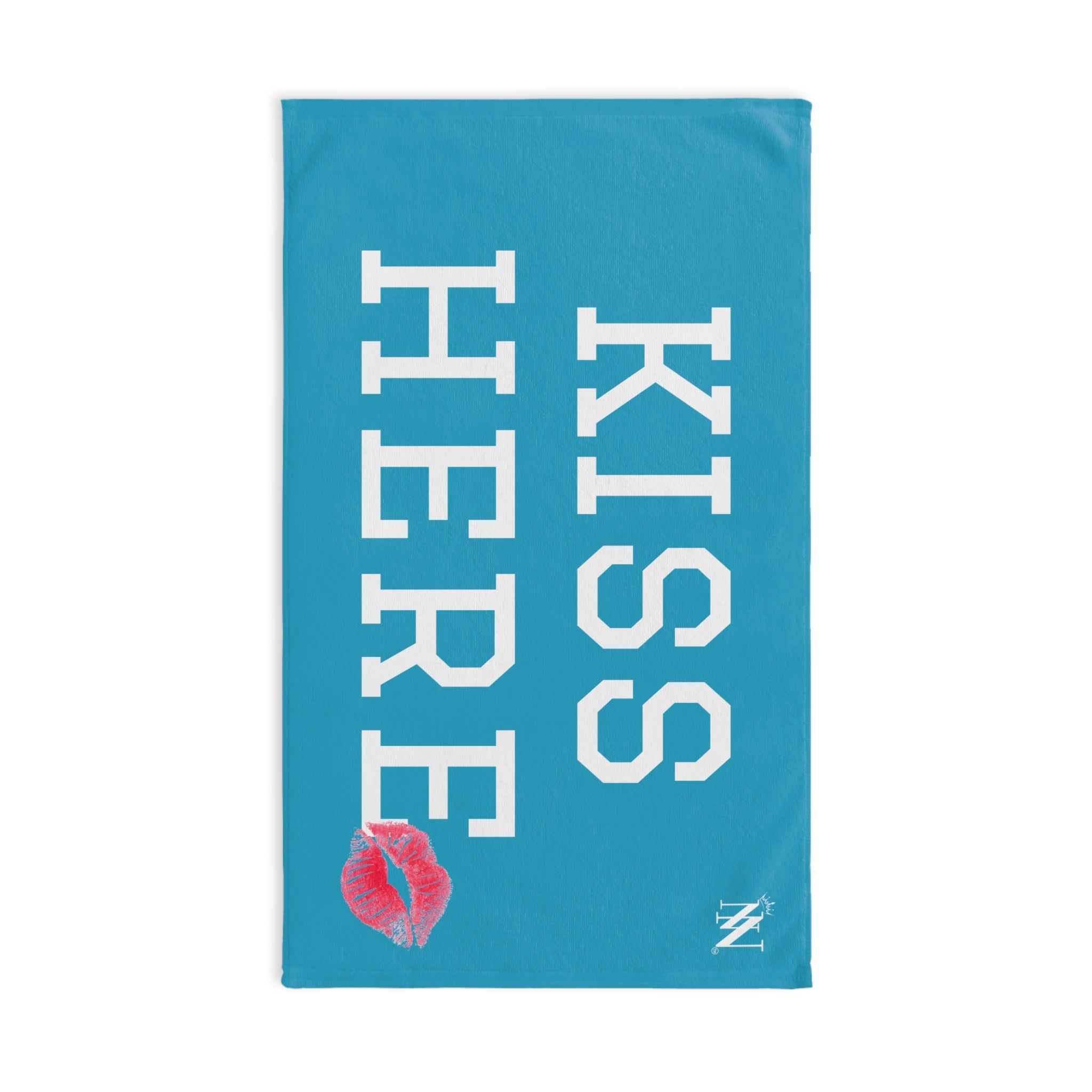 Kiss Here Lips Kiss Turquoise | Mix & Match Original Fun-Flirty Lovers’ Towels
