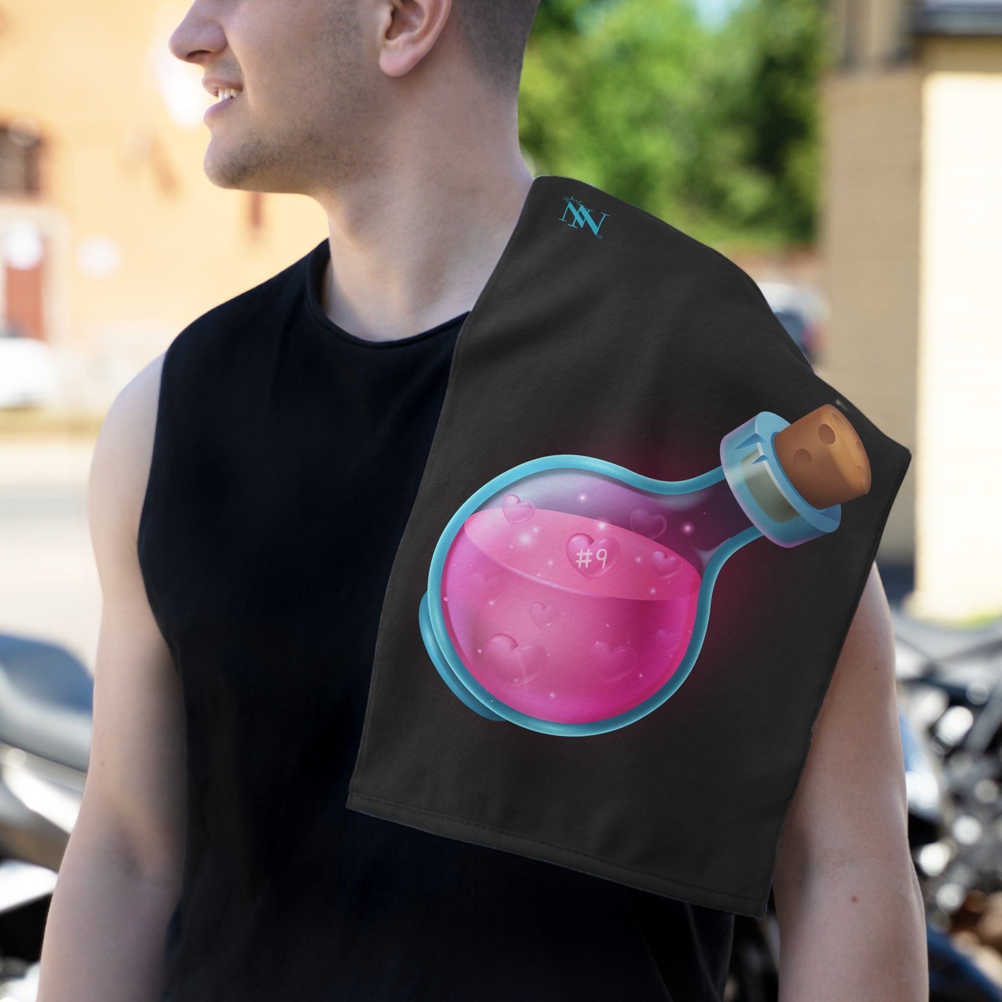 Love Potion #9 Black | Mix & Match Soft Fun-Flirty Lovers’ Towels