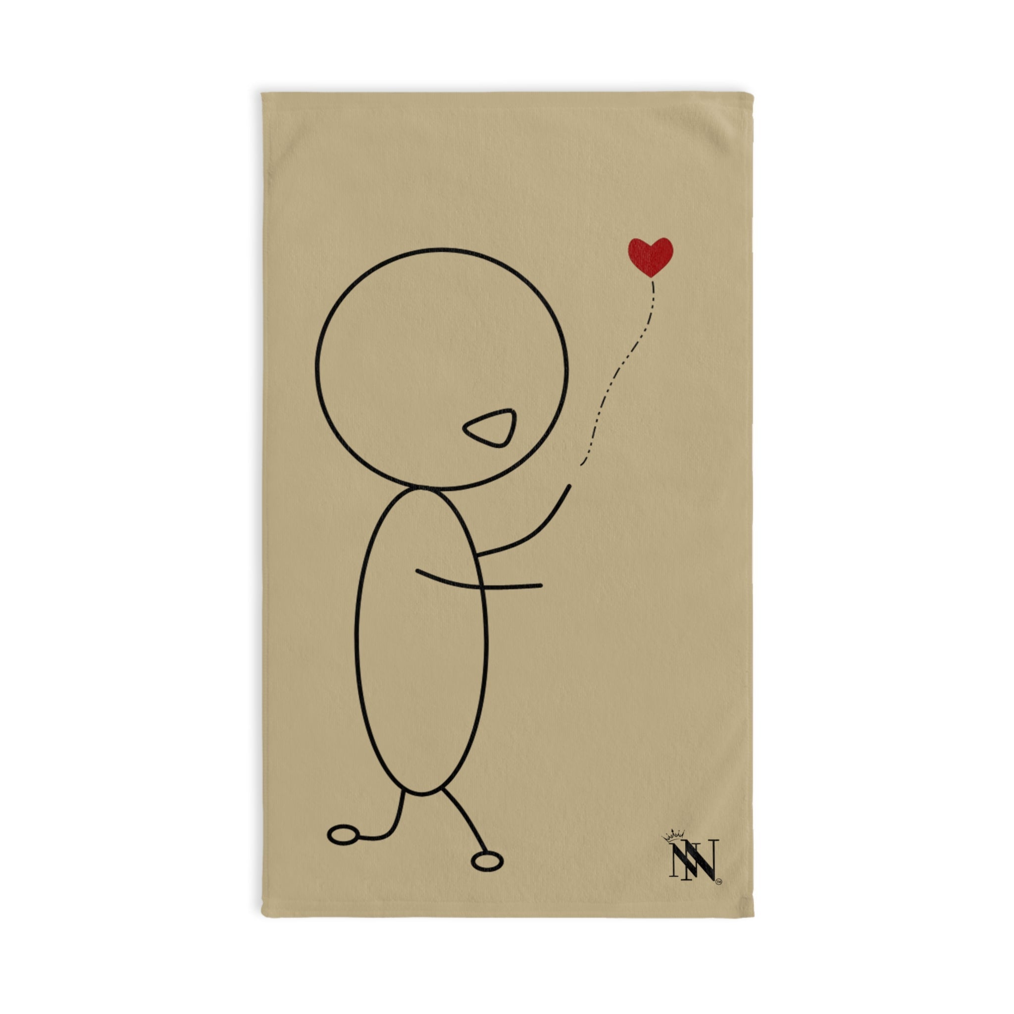 Stick Man Heart Balloon Gold Cum Towel