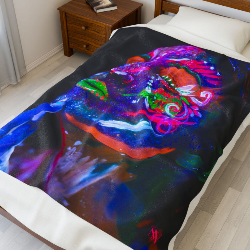 Painted Glow Blacklight Graphic | Mix & Match Soft Fun-Flirty Lovers’ Blankets