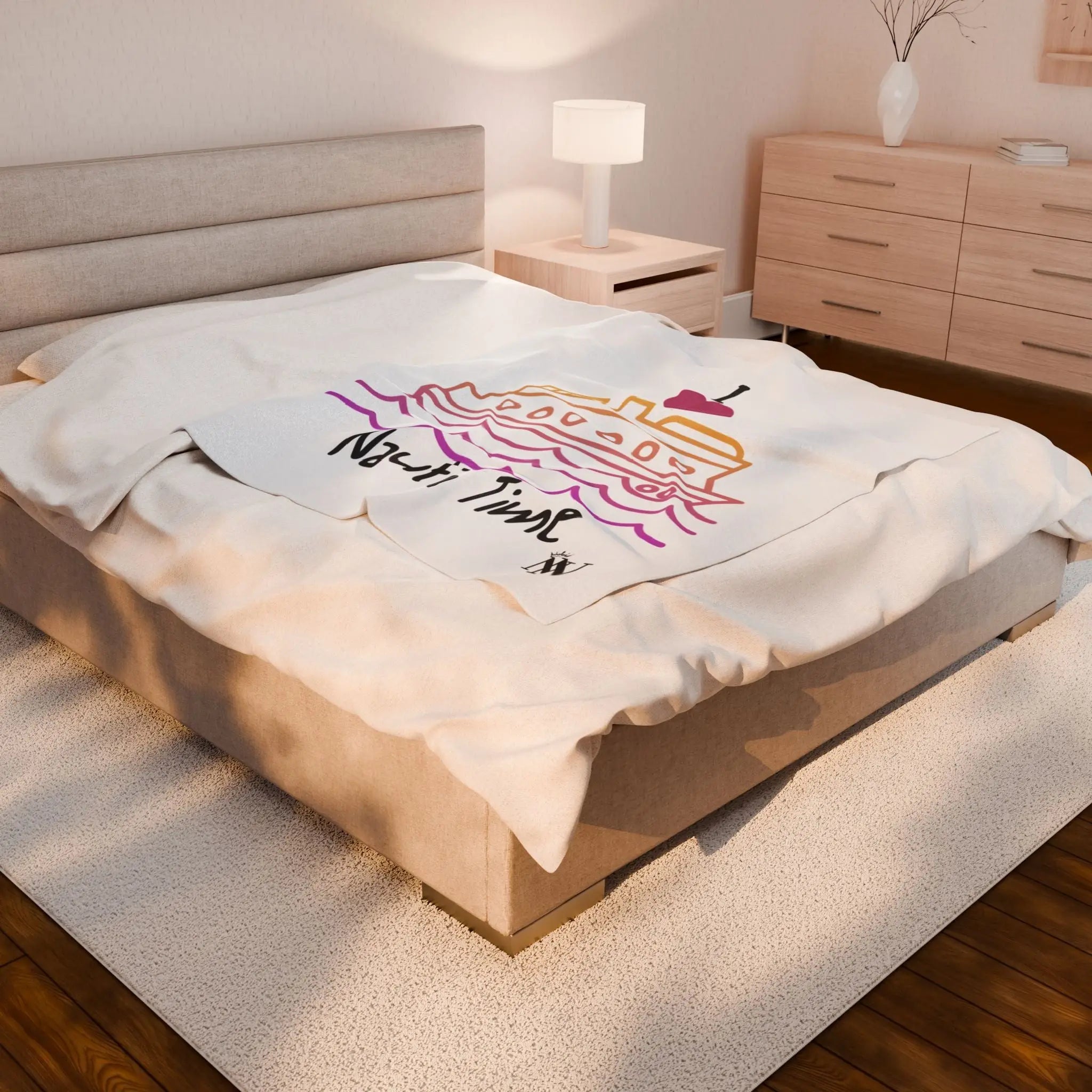 I Love Nauti Time White | Mix & Match Velveteen Fun-Flirty Lovers’ Blankets