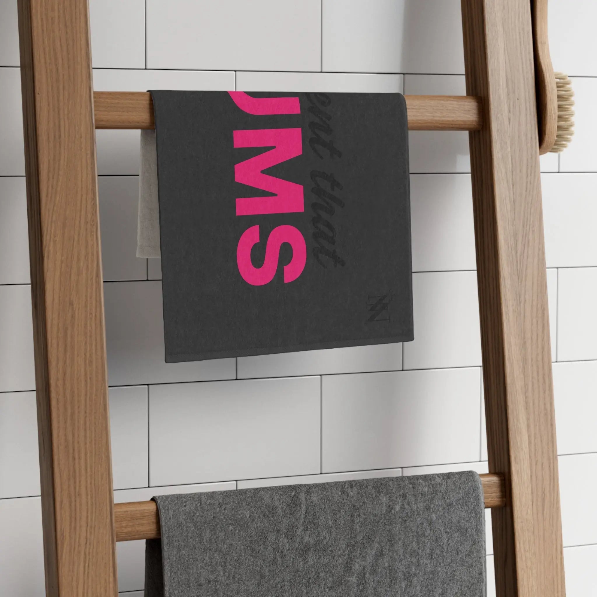 Content that Cums Dark Grey | Mix & Match Soft Fun-Flirty Lovers’ Towels