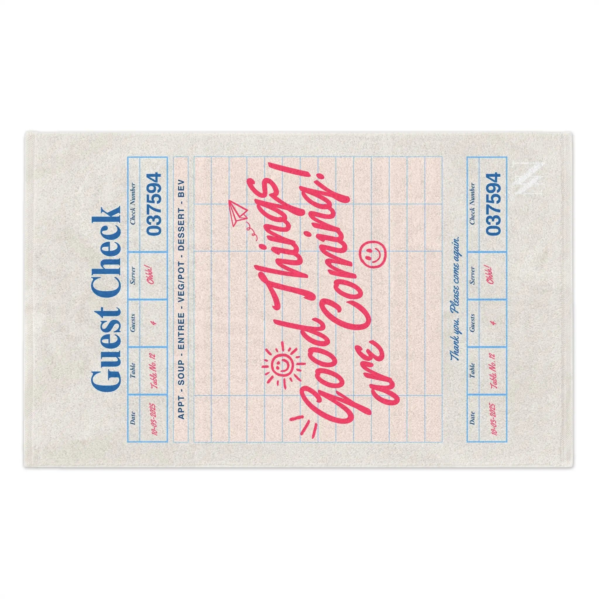 Good Things Are Coming! Guest Check | Mix & Match Soft Fun-Flirty Lovers’ Towels