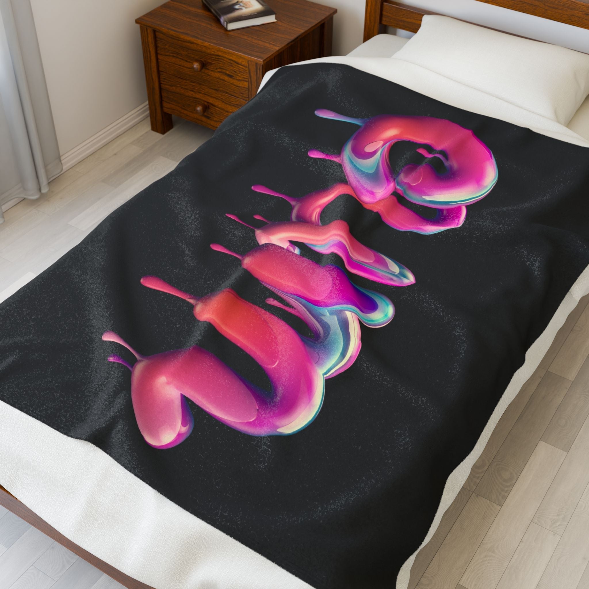 Dripping Cum Black | Mix & Match Velveteen Fun-Flirty Lovers’ Blankets