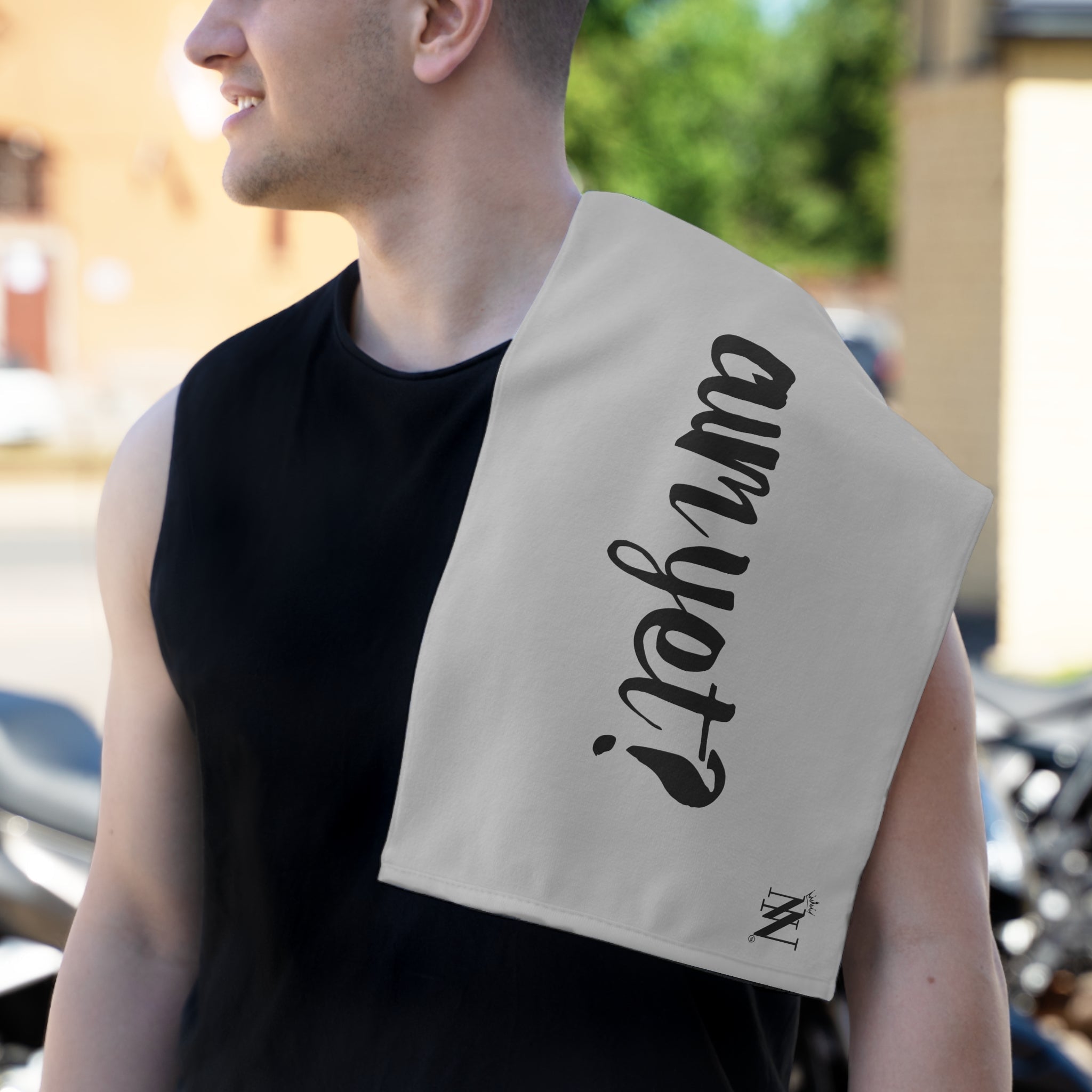 Cum Yet? Silver | Mix & Match Soft Fun-Flirty Lovers’ Towels