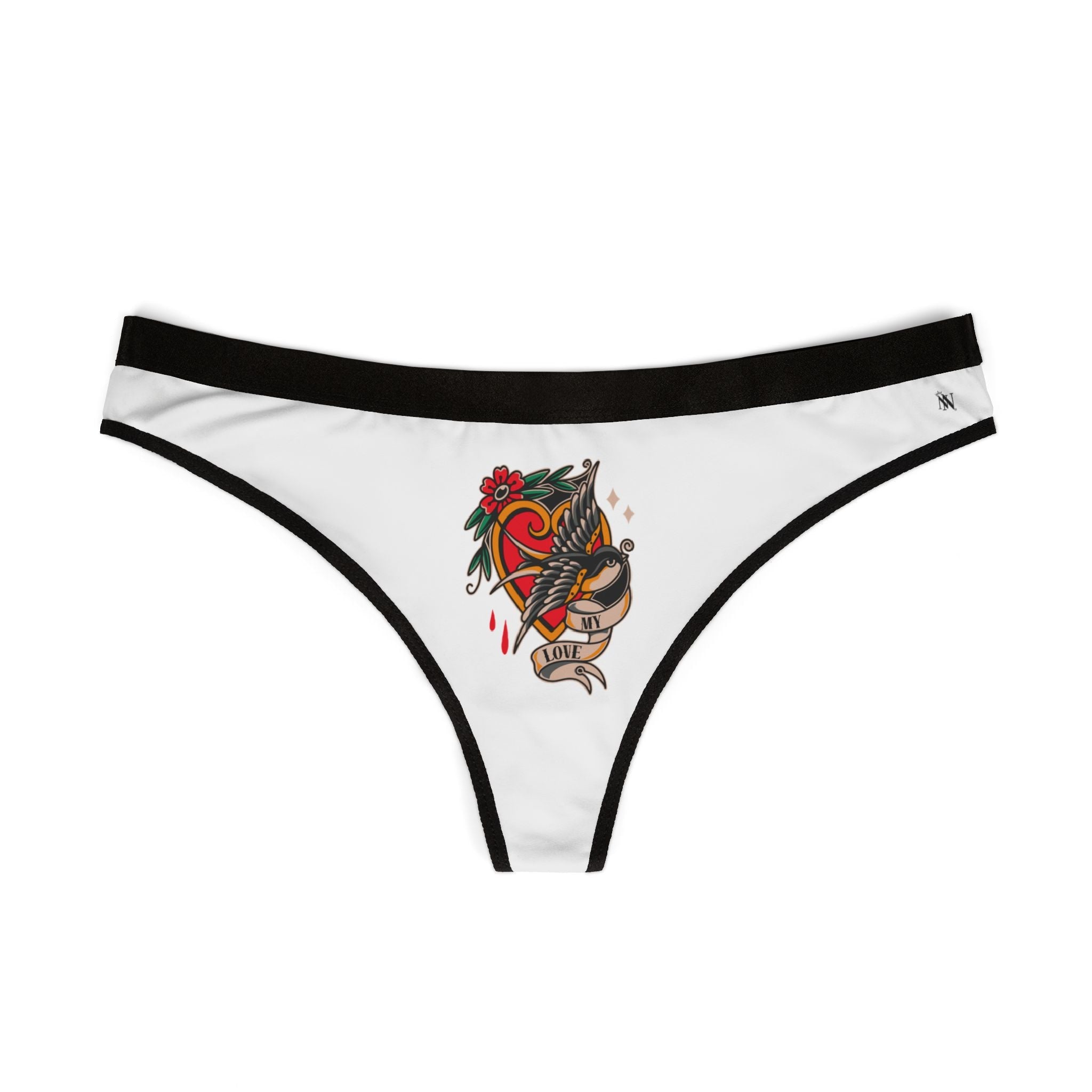 My Love Traditional Tattoo | Mix & Match Women’s Fun-Flirty Lovers’ Thongs