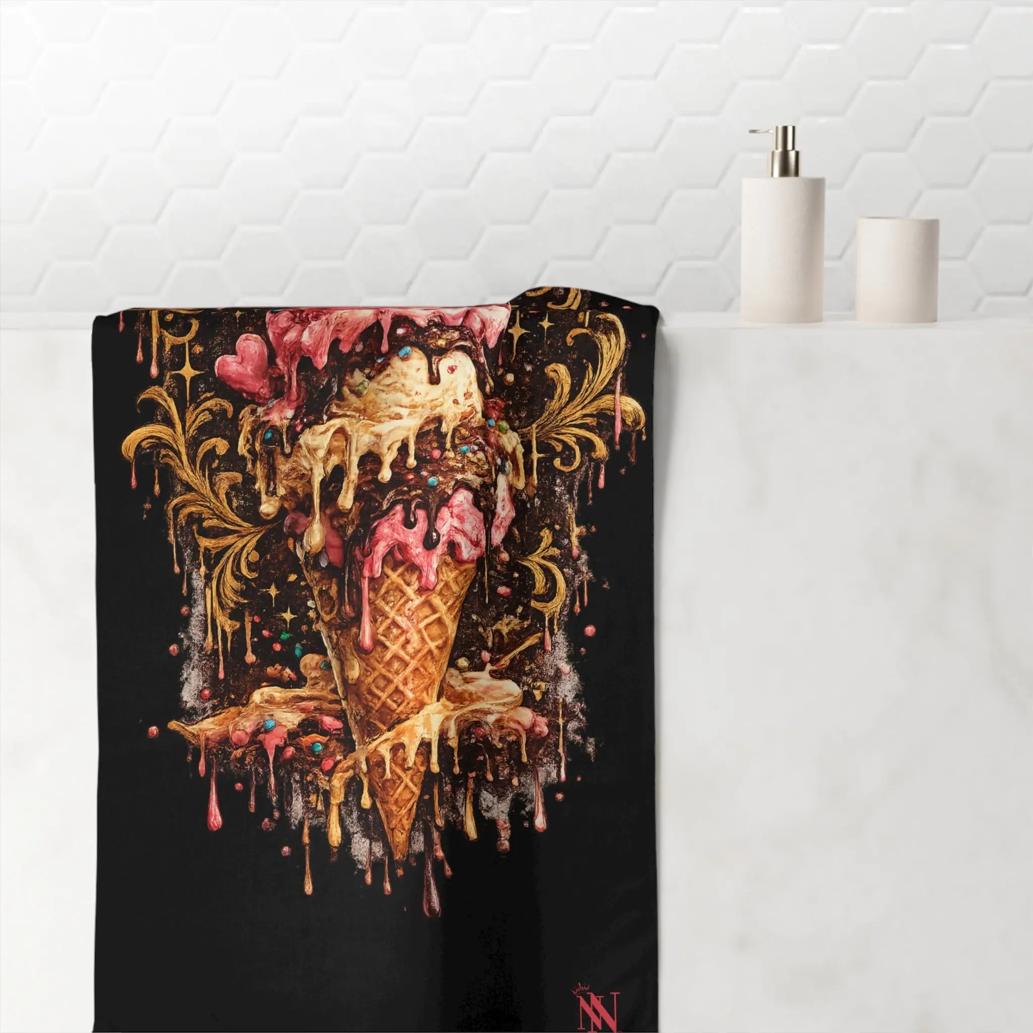 Lick Fast Melting Ice Cream Beach Towel