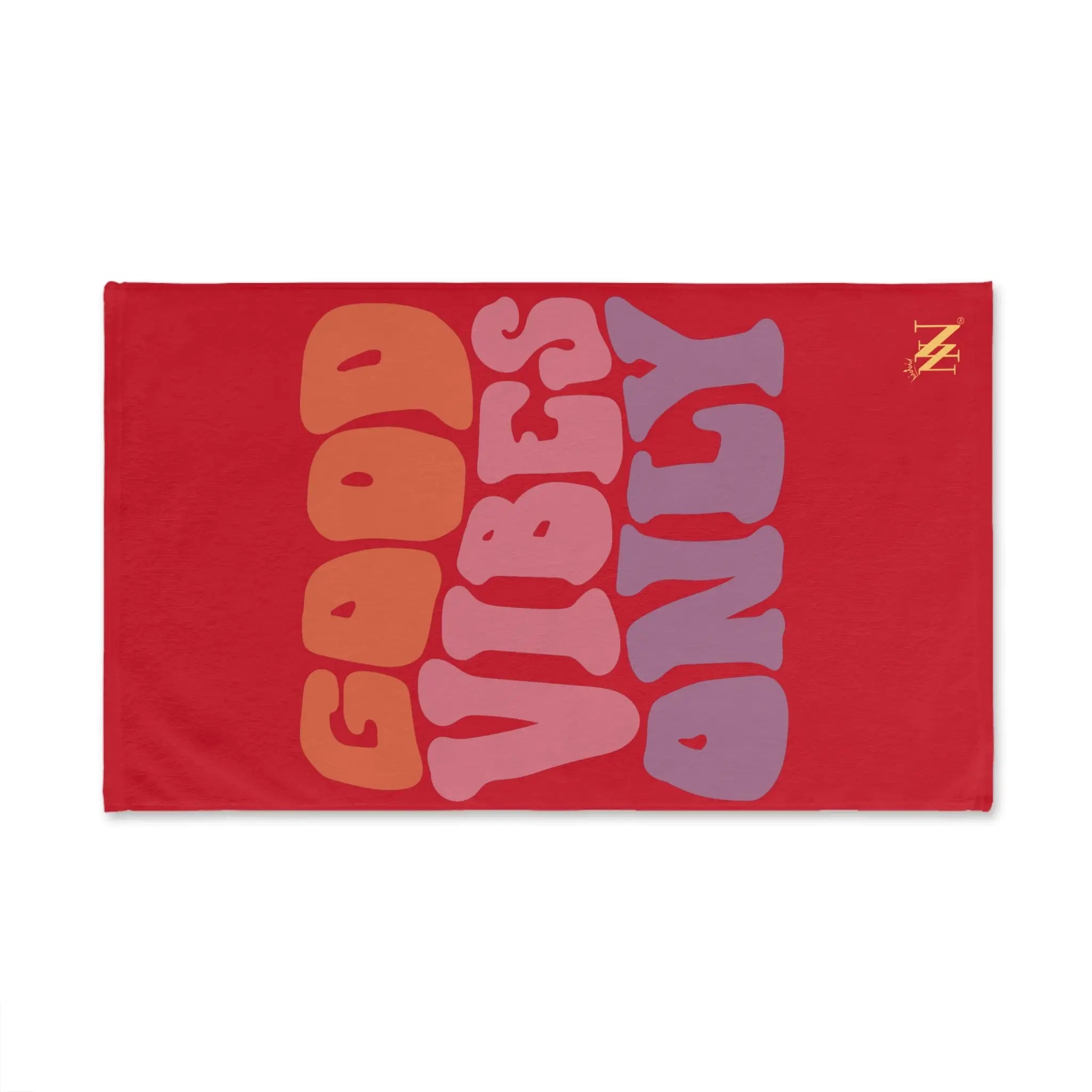 Good Vibes Retro Letters Red Cum Towel