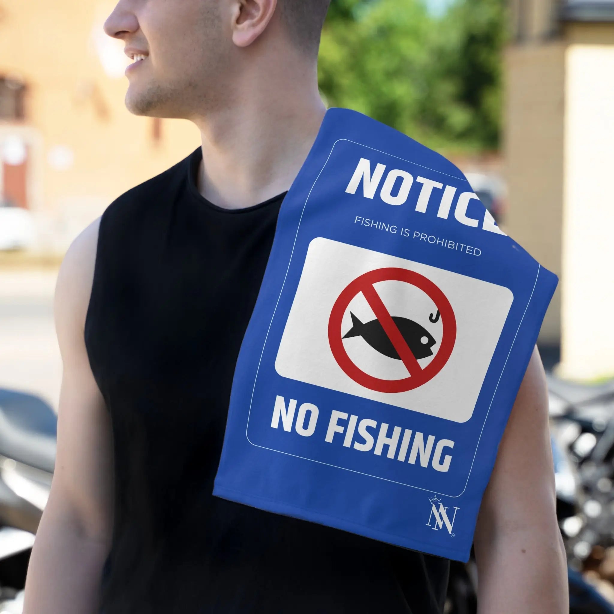 No Fishing Sign Sex Towel