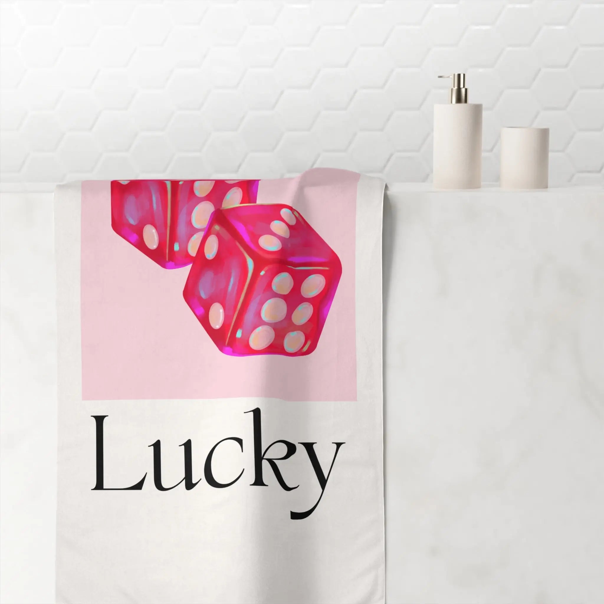 Lucky Pink Dice | Mix & Match XL Fun-Flirty Lovers’ Towels