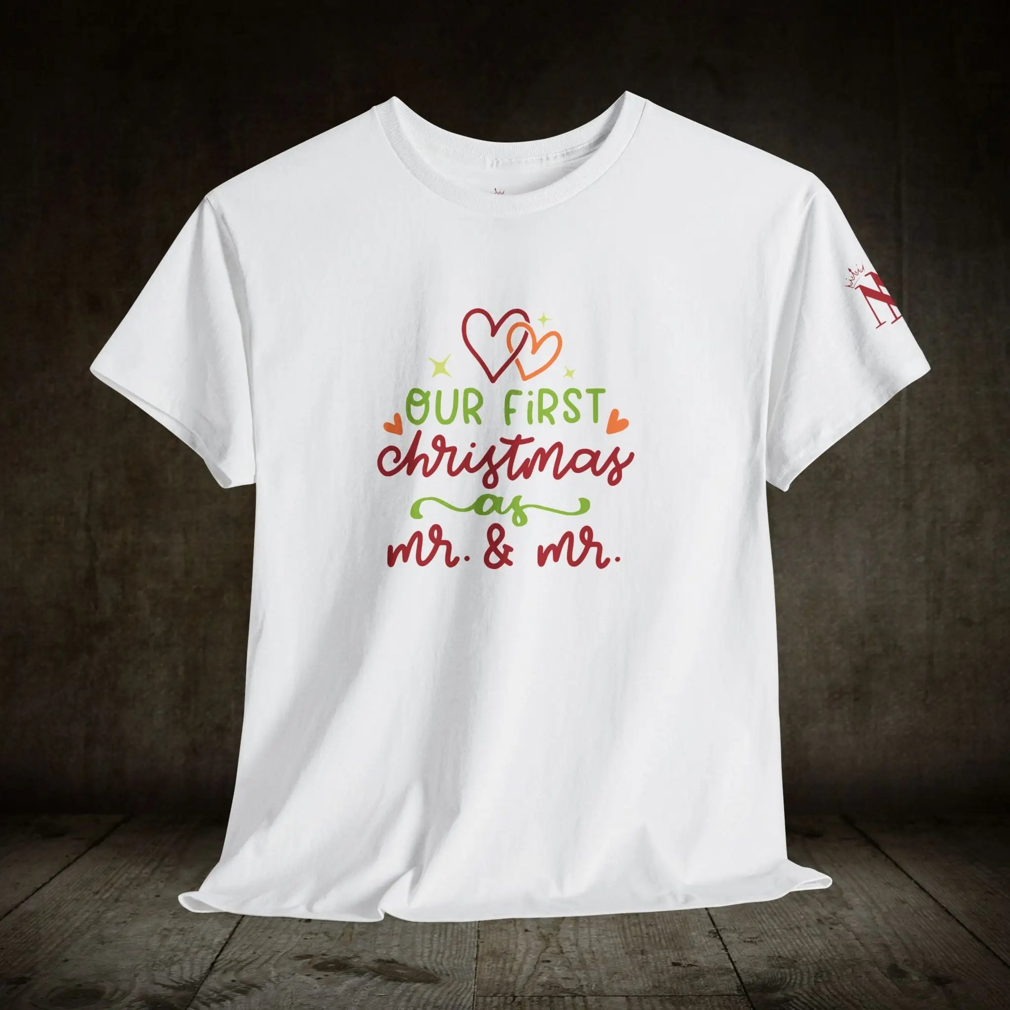 Our First Christmas as Mr. & Mr. | Mix & Match 100% Cotton Unisex Fun-Flirty Lovers’ Tees