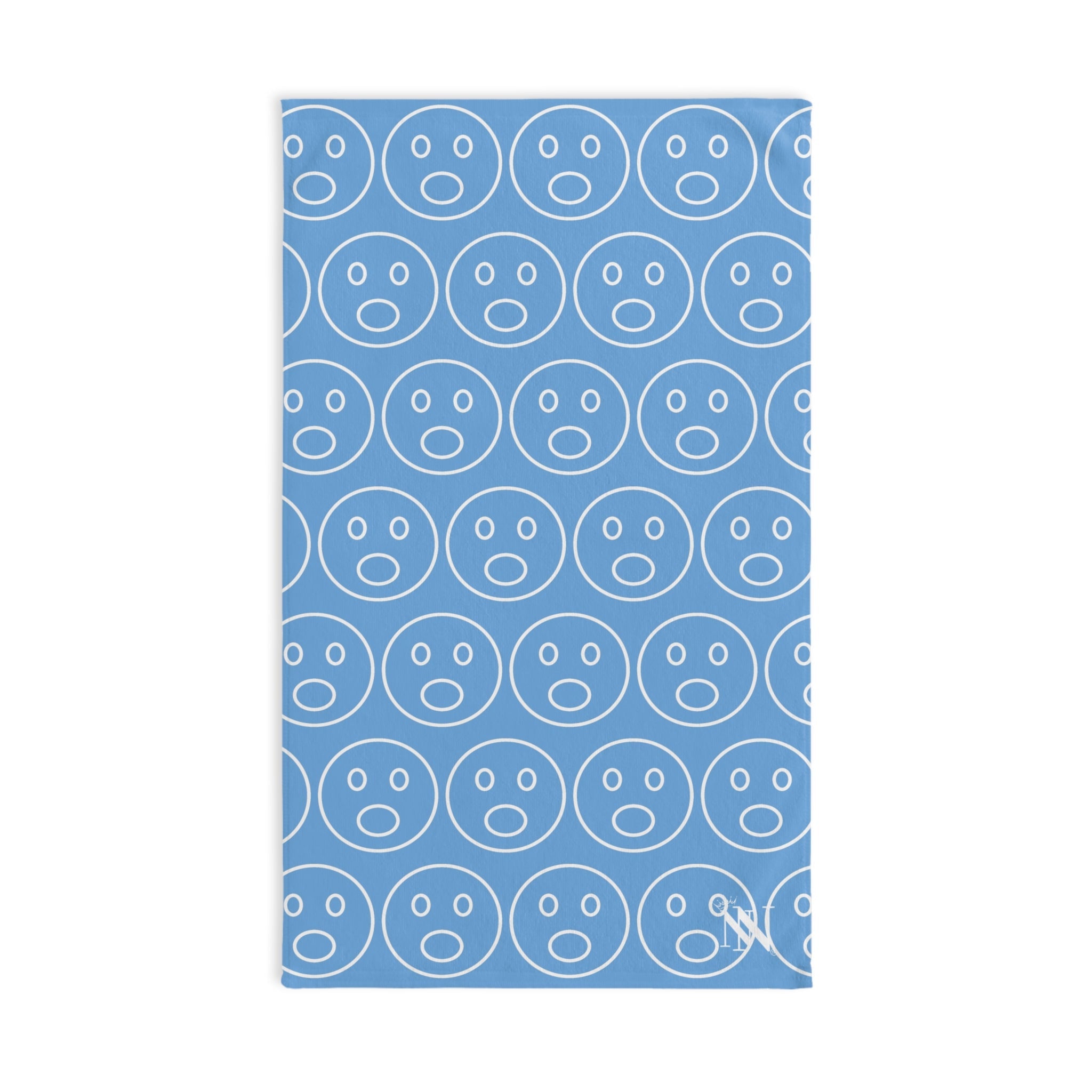 Surprised Emoji Pattern Light Blue | Mix & Match Classic Fun-Flirty Loversâ Towels